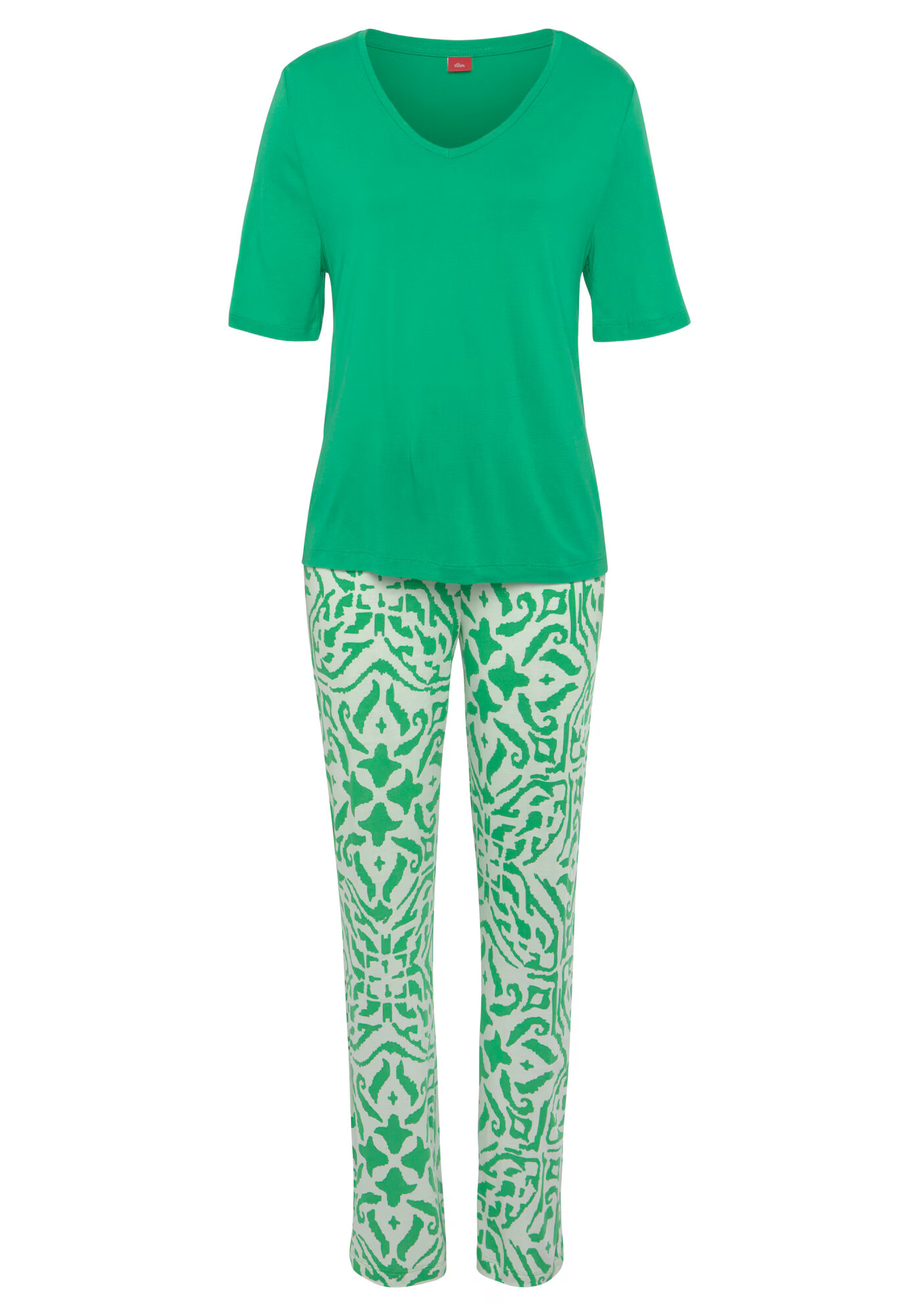 s.Oliver Pijama verde / alb - Pled.ro