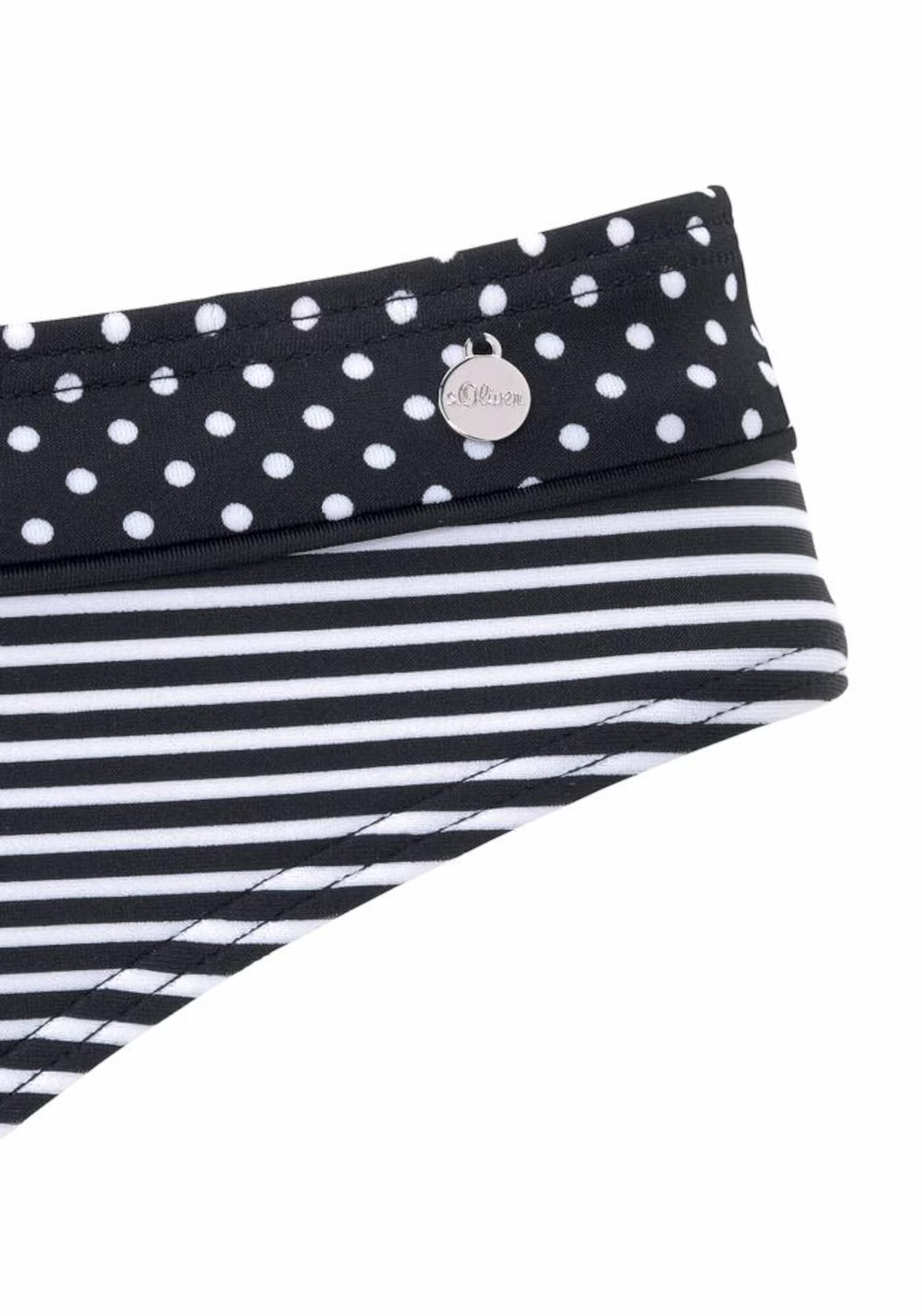 s.Oliver Slip costum de baie 'Avni' negru / alb - Pled.ro