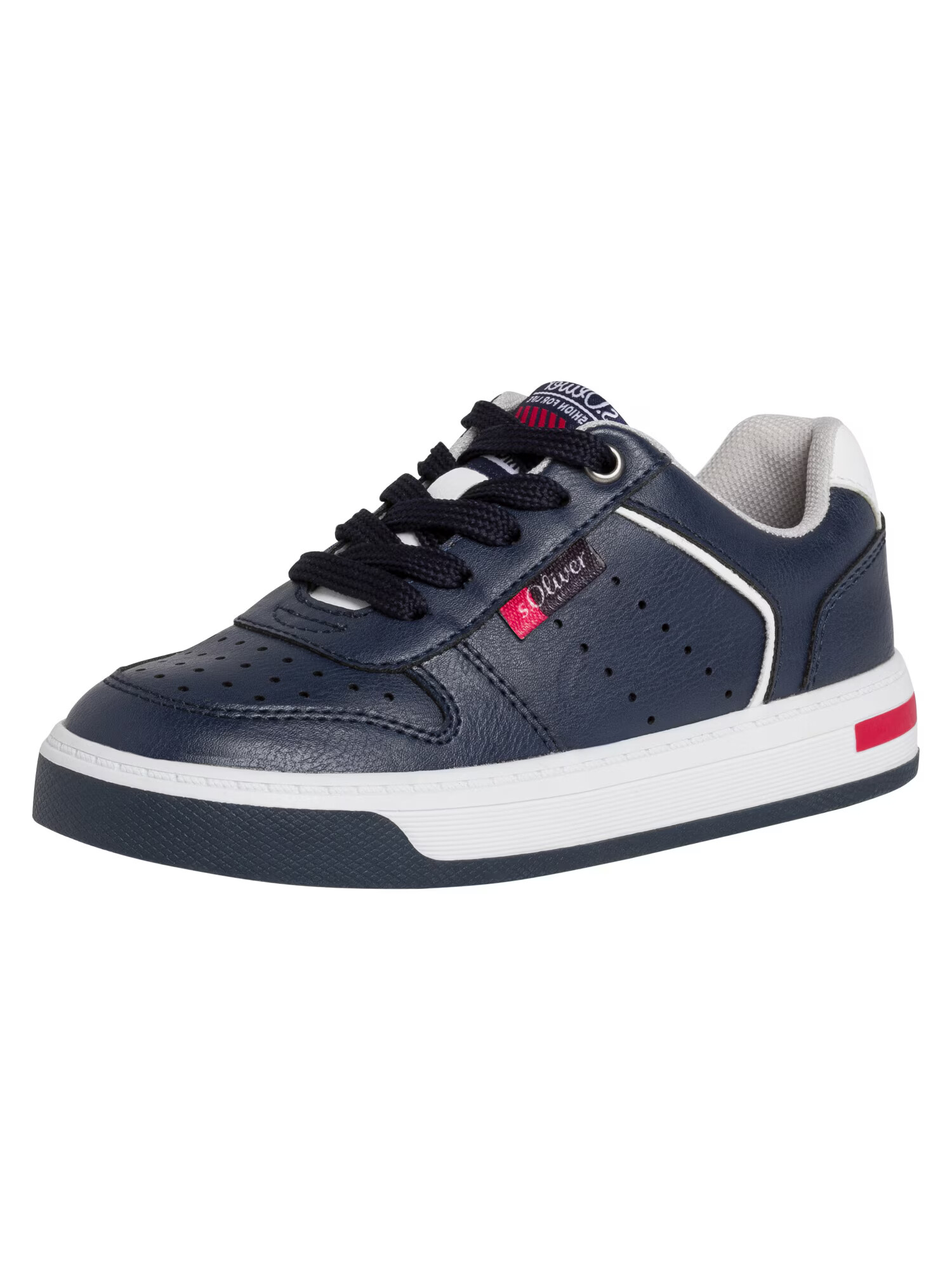 s.Oliver Sneaker bleumarin / roșu rodie / alb - Pled.ro