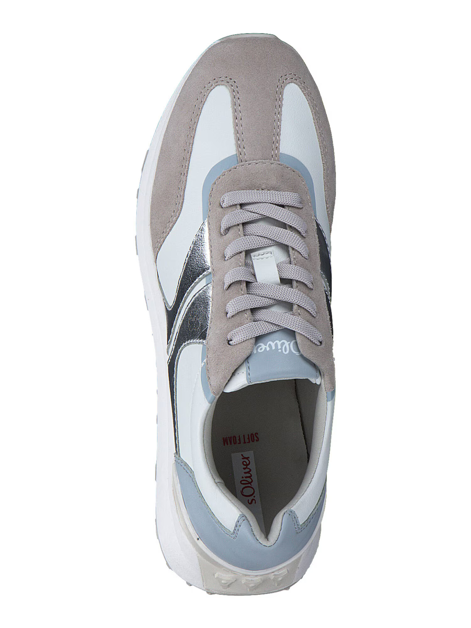 s.Oliver Sneaker low bej / opal / argintiu / alb - Pled.ro