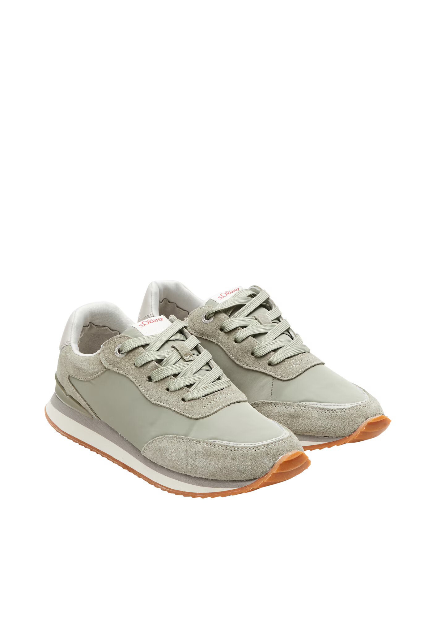 s.Oliver Sneaker low gri / kaki / alb - Pled.ro