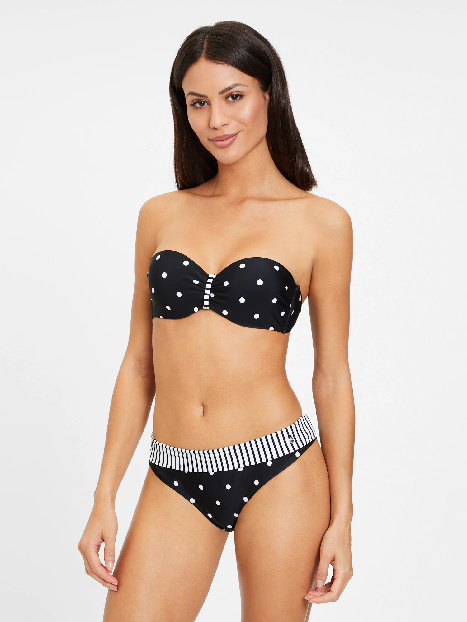 s.Oliver Sutien costum de baie 'Audrey' negru / alb - Pled.ro