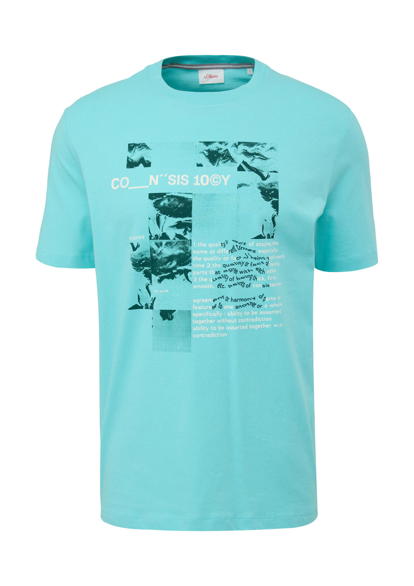 s.Oliver Tricou albastru aqua / verde petrol / alb murdar - Pled.ro