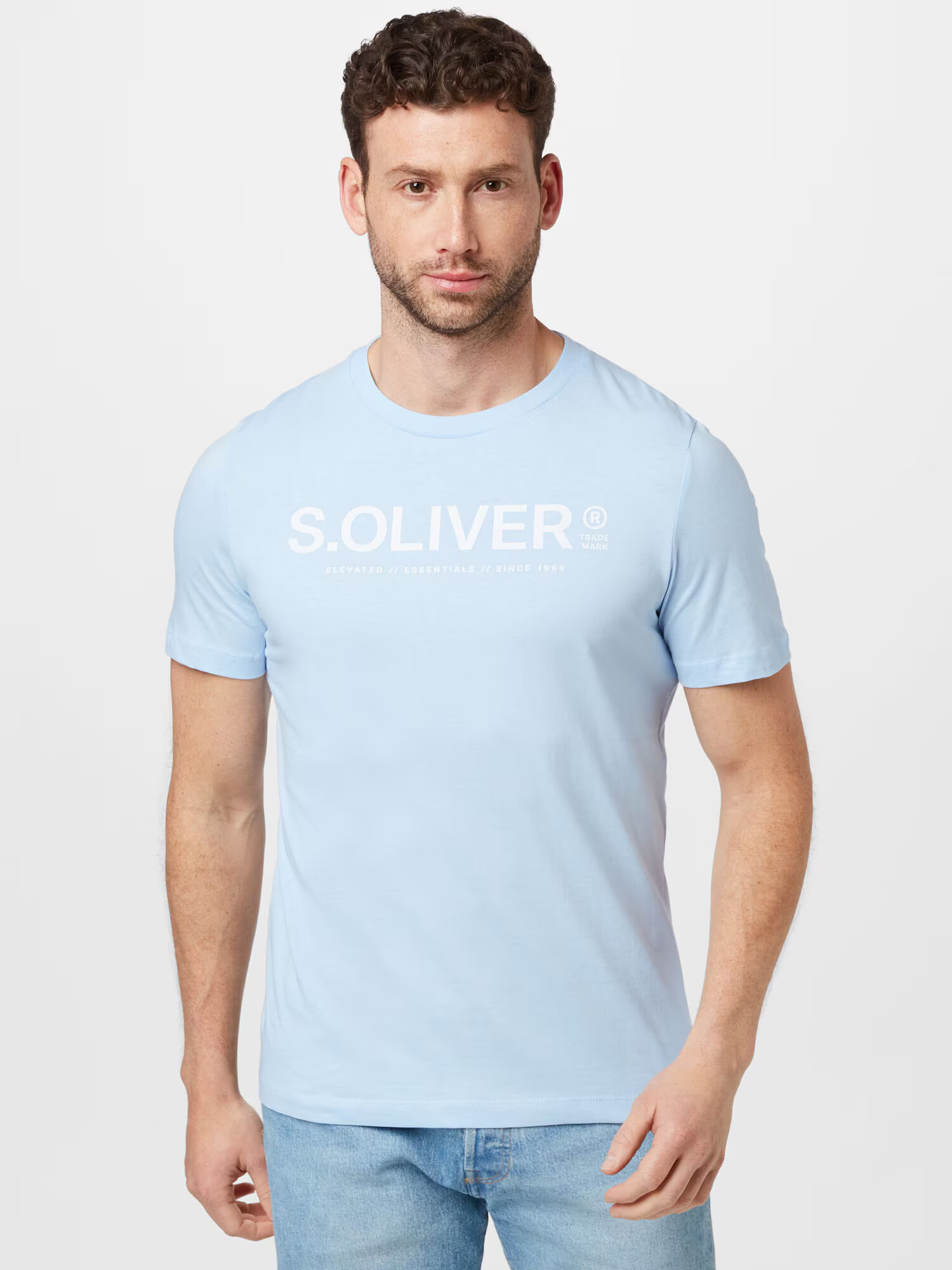 s.Oliver Tricou albastru pastel / alb - Pled.ro