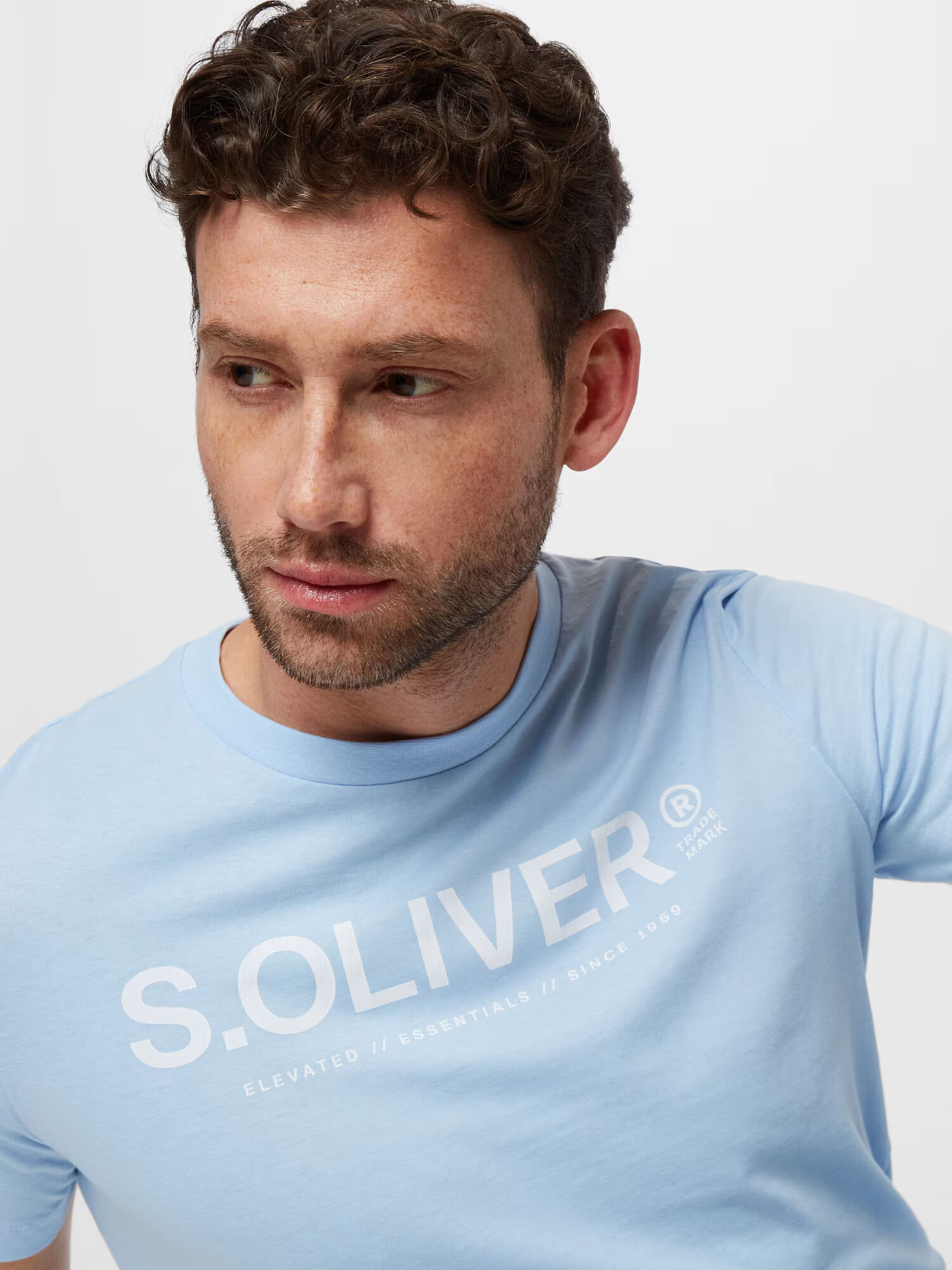 s.Oliver Tricou albastru pastel / alb - Pled.ro