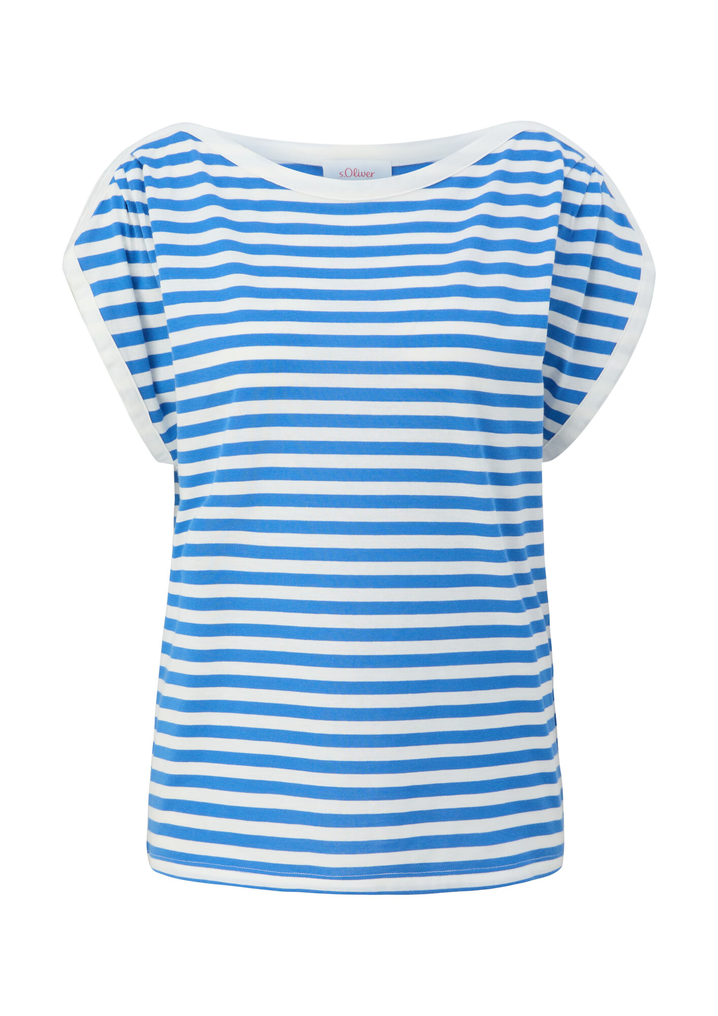 s.Oliver Tricou albastru regal / alb - Pled.ro