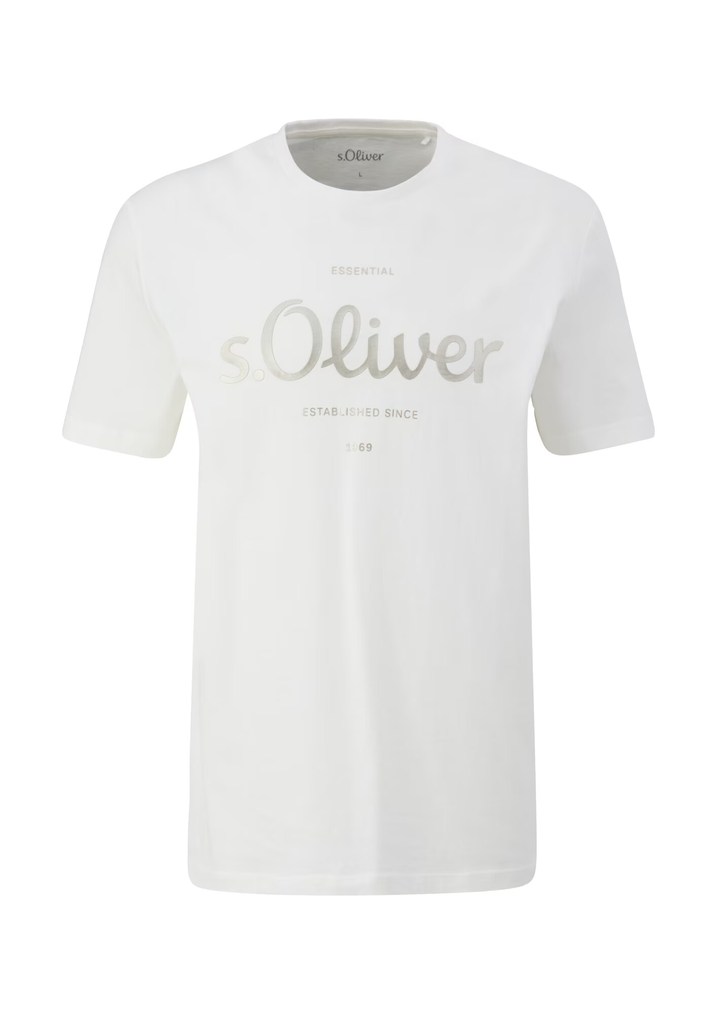 s.Oliver Tricou argintiu / alb - Pled.ro