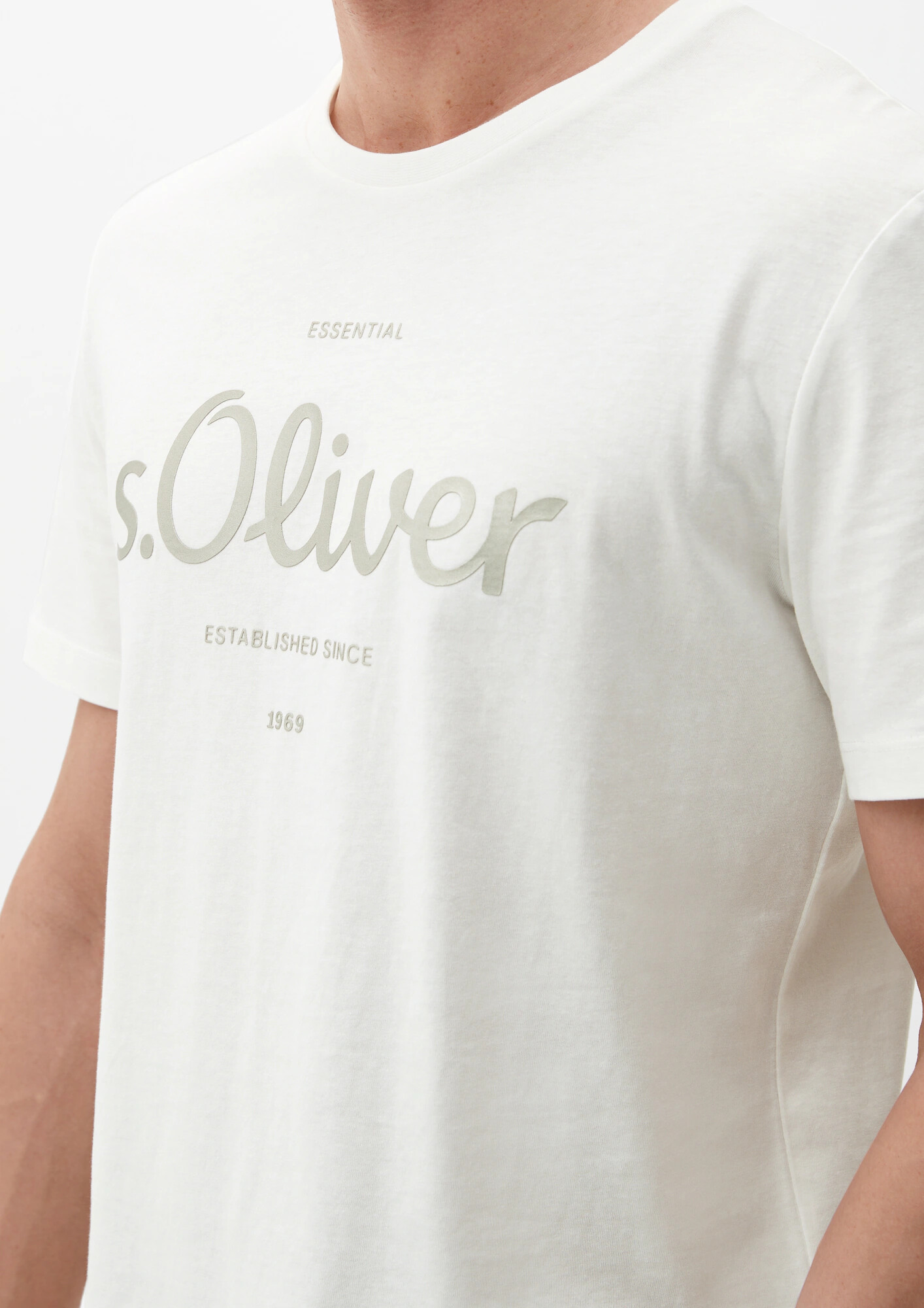 s.Oliver Tricou argintiu / alb - Pled.ro