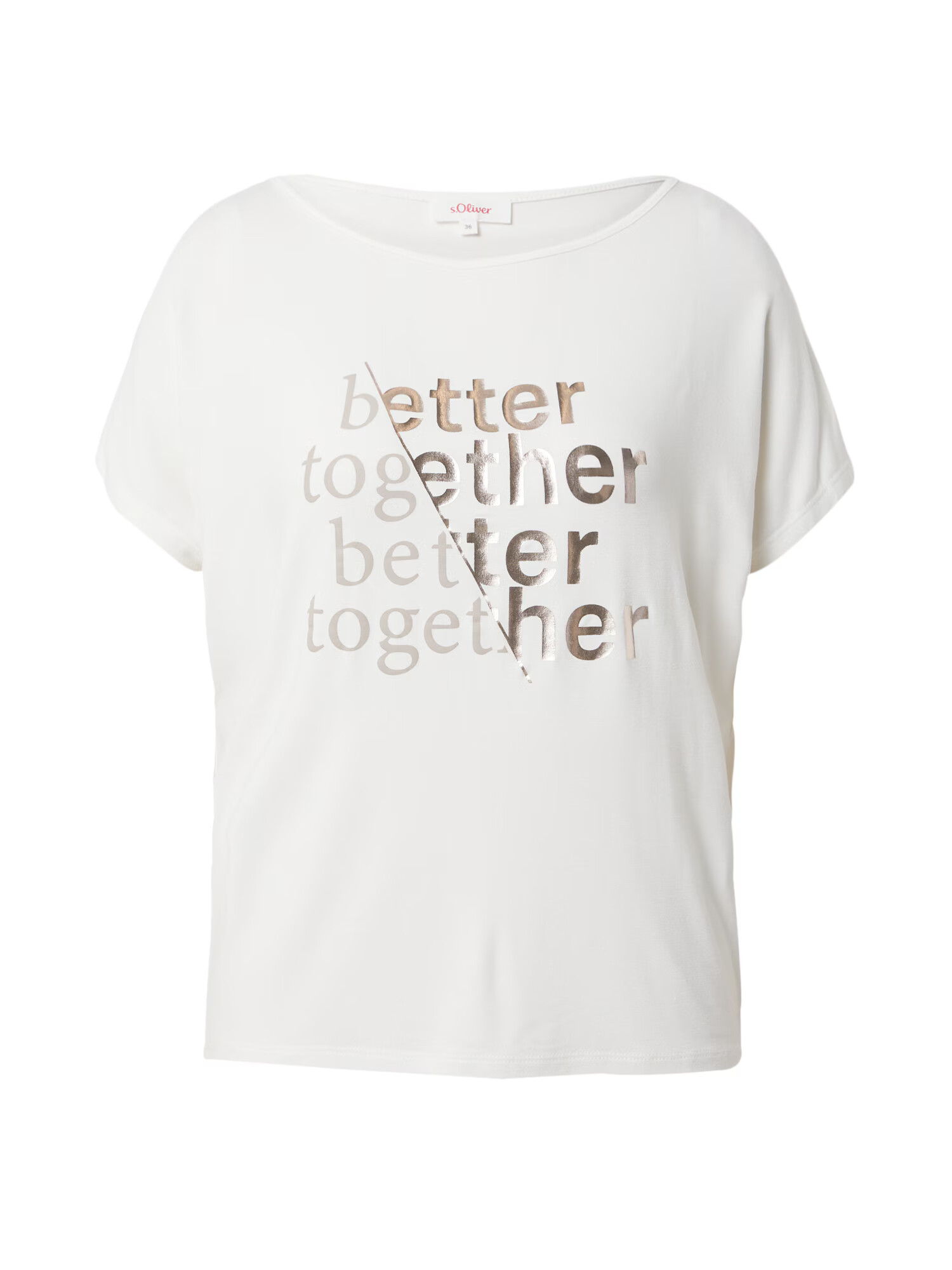 s.Oliver Tricou bronz / gri argintiu / alb - Pled.ro