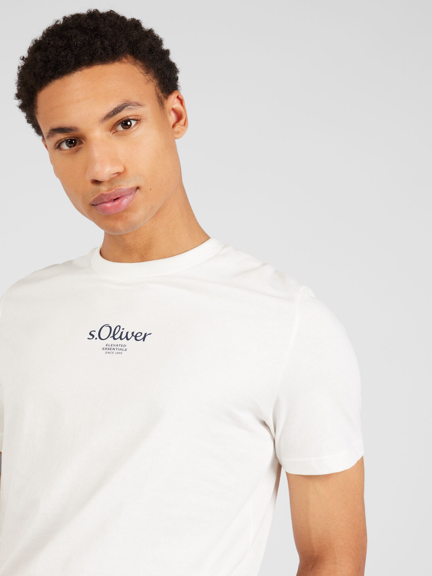 s.Oliver Tricou negru / alb - Pled.ro