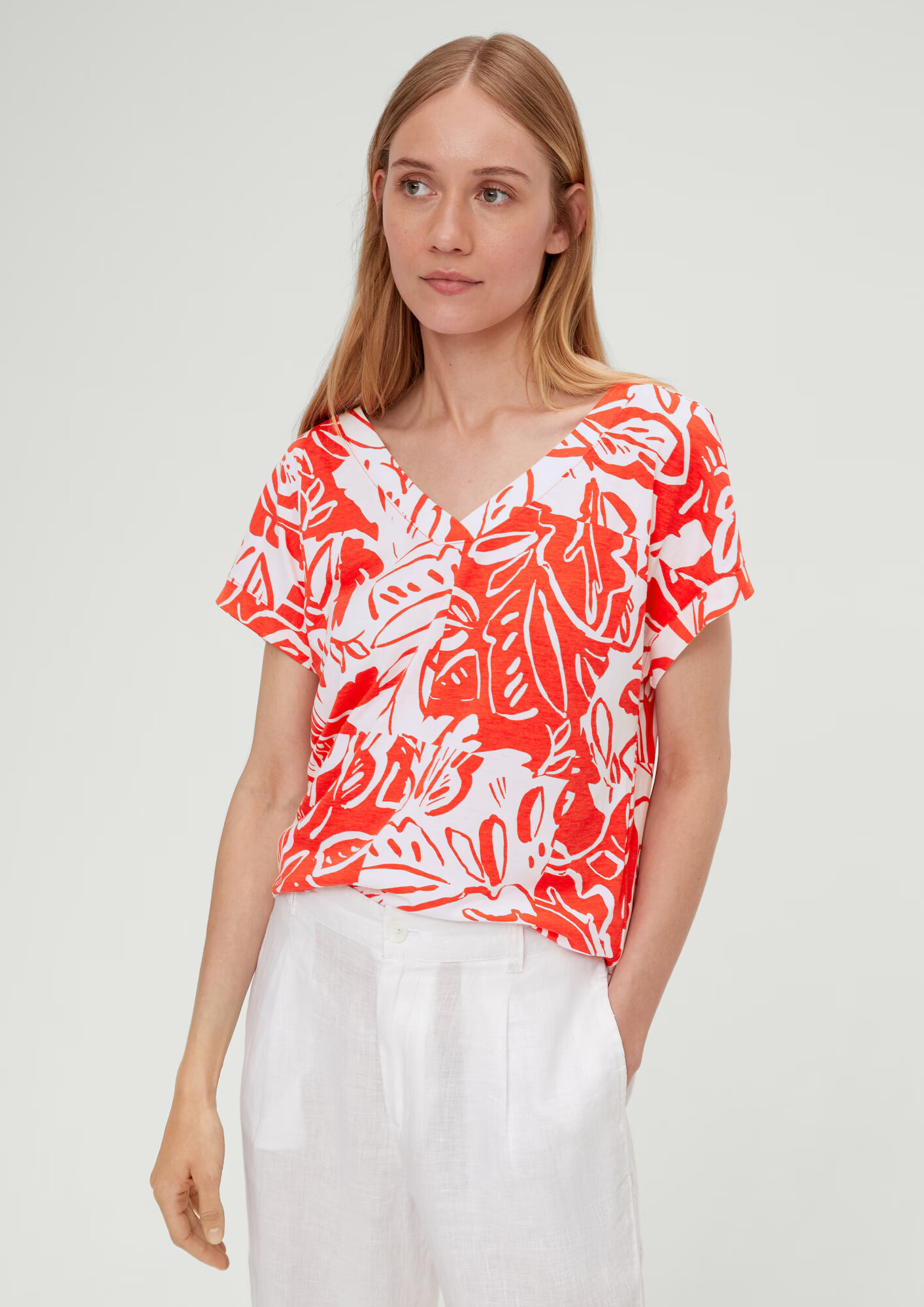 s.Oliver Tricou portocaliu neon / alb - Pled.ro