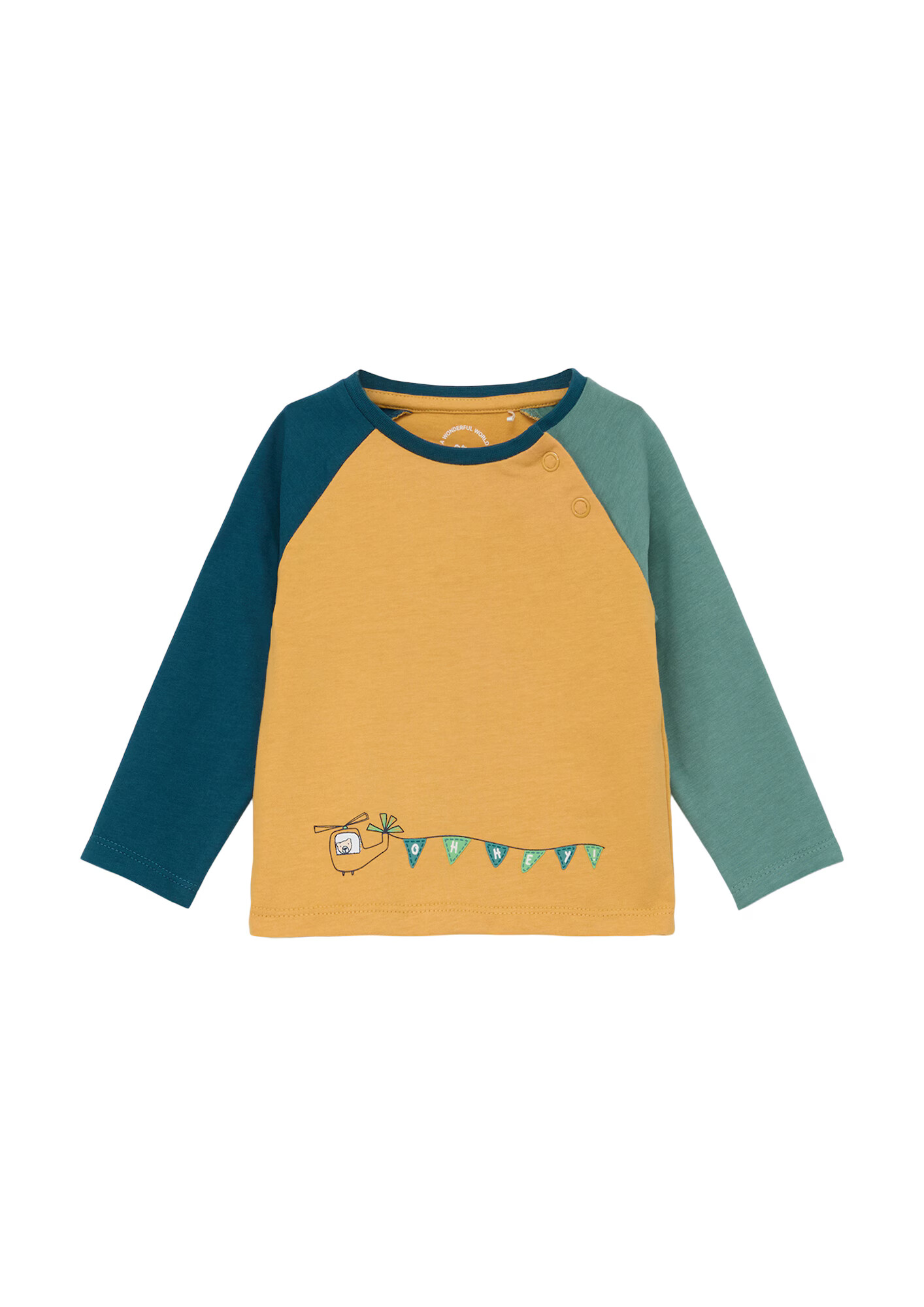 s.Oliver Tricou 'Raglan' galben miere / verde petrol / verde mentă - Pled.ro