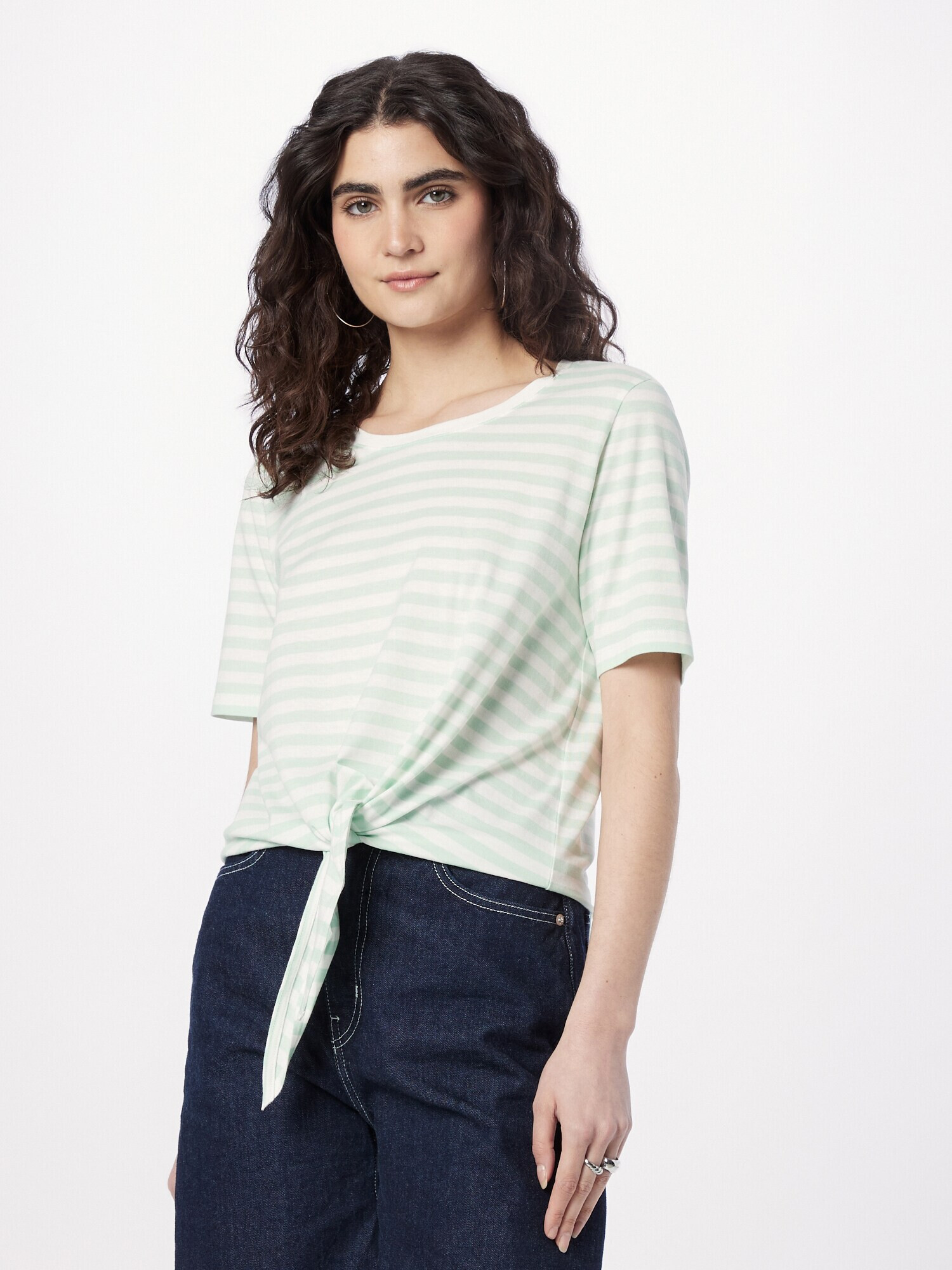 s.Oliver Tricou verde / alb - Pled.ro