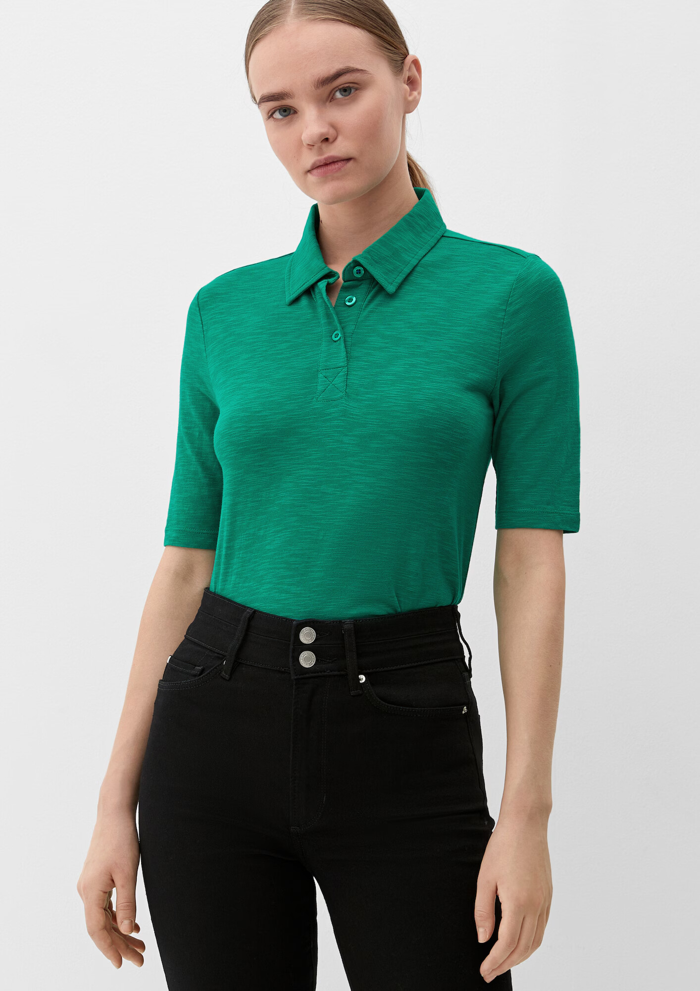 s.Oliver Tricou verde amestecat - Pled.ro