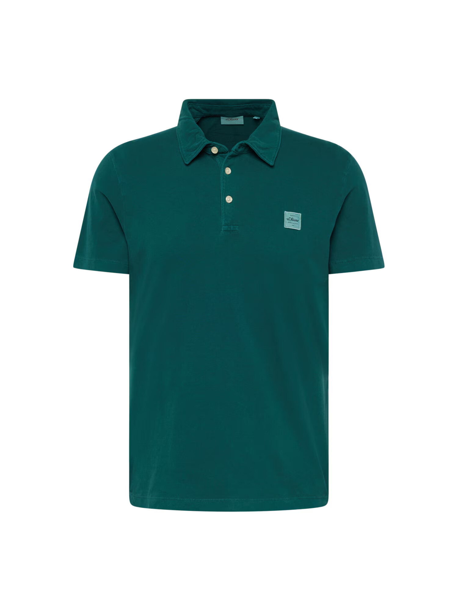 s.Oliver Tricou verde smarald / alb - Pled.ro