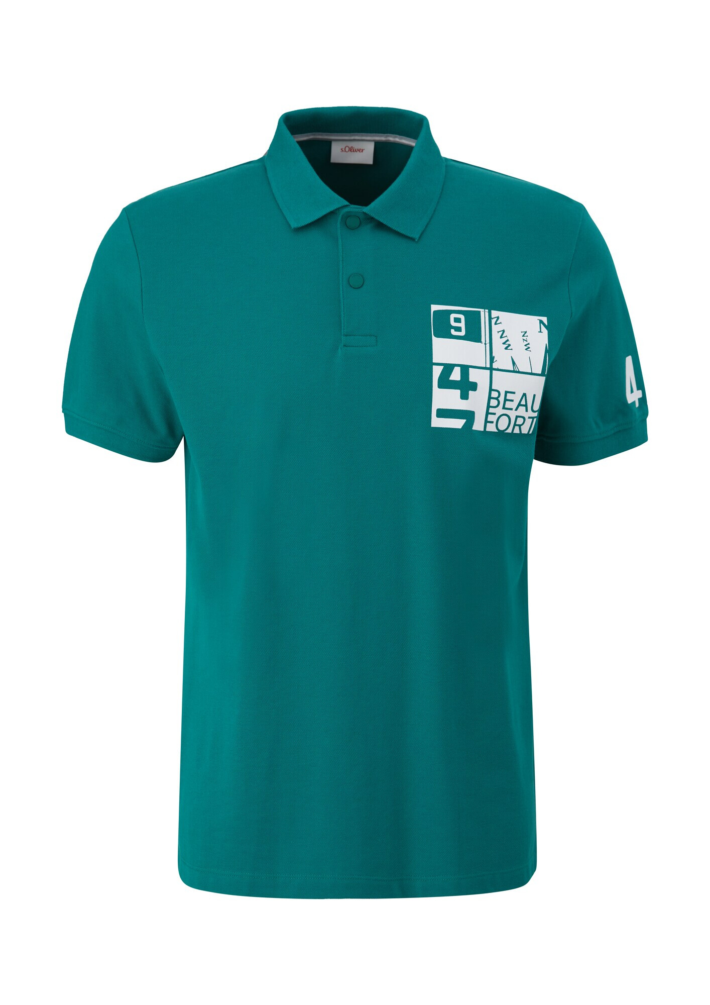 s.Oliver Tricou verde smarald / alb - Pled.ro