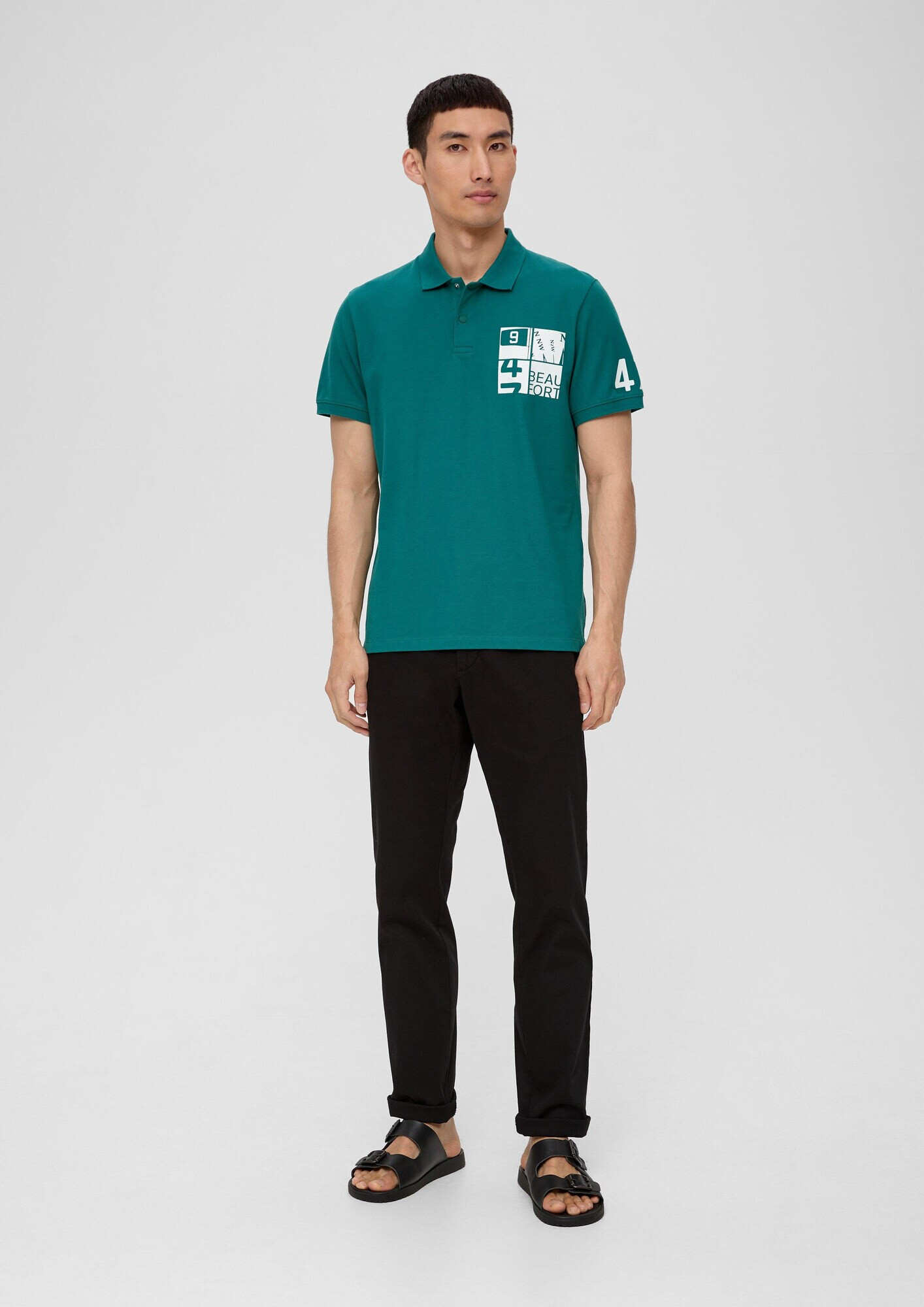 s.Oliver Tricou verde smarald / alb - Pled.ro