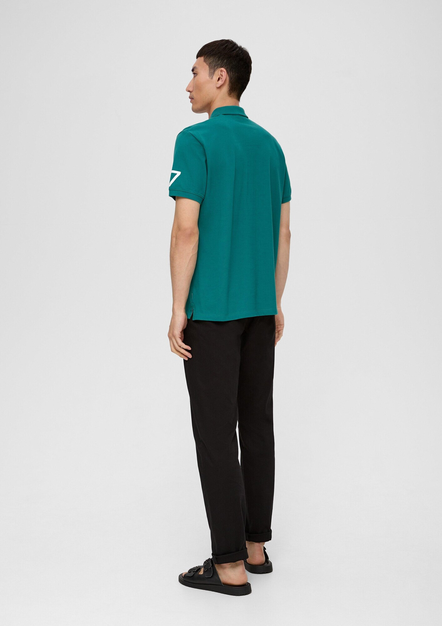 s.Oliver Tricou verde smarald / alb - Pled.ro