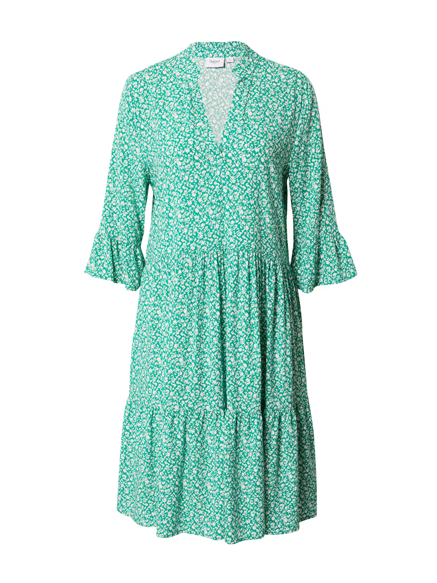 SAINT TROPEZ Rochie 'Eda' verde jad / alb murdar - Pled.ro