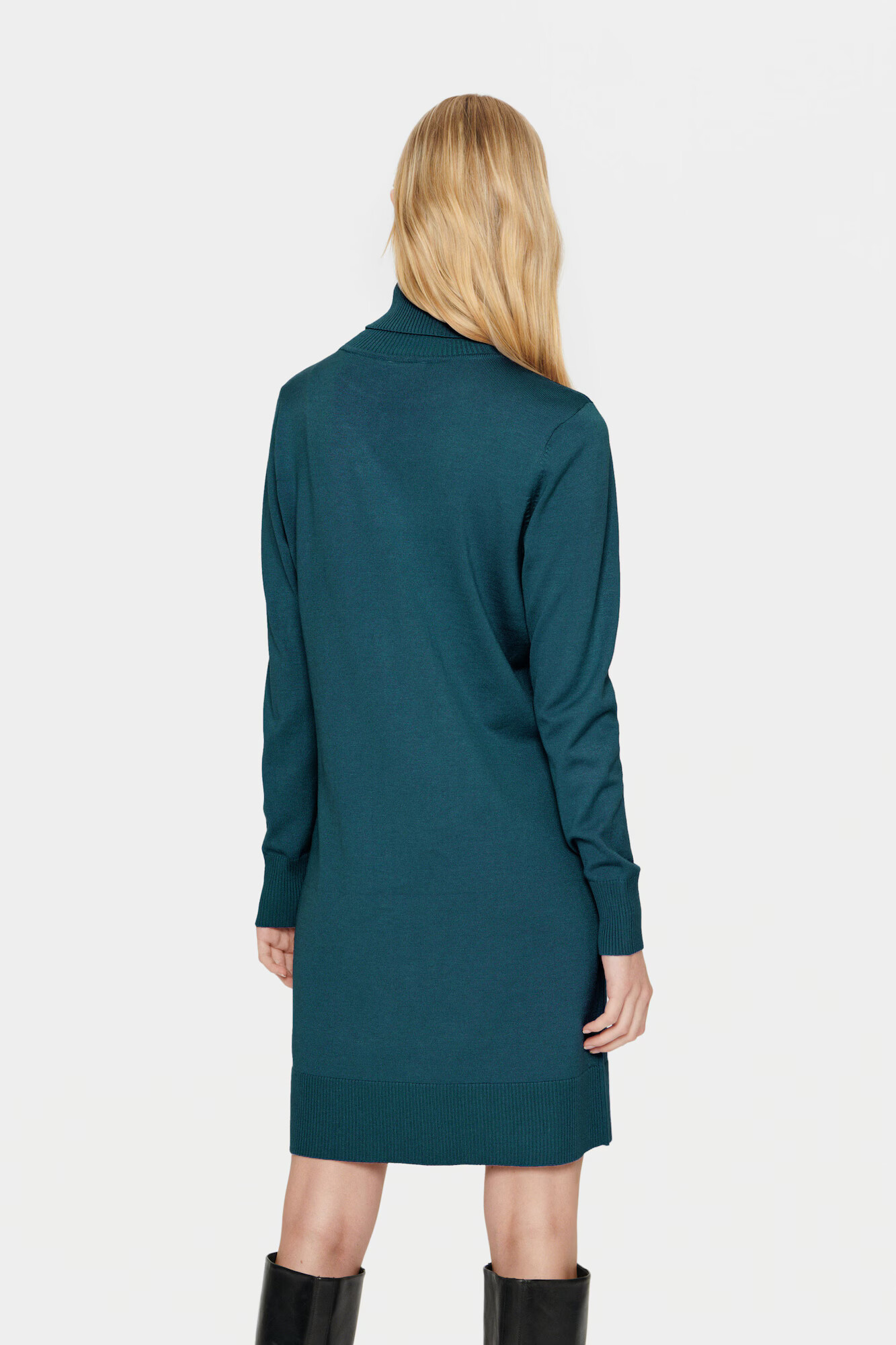 SAINT TROPEZ Rochie tricotat 'Mila' verde petrol - Pled.ro