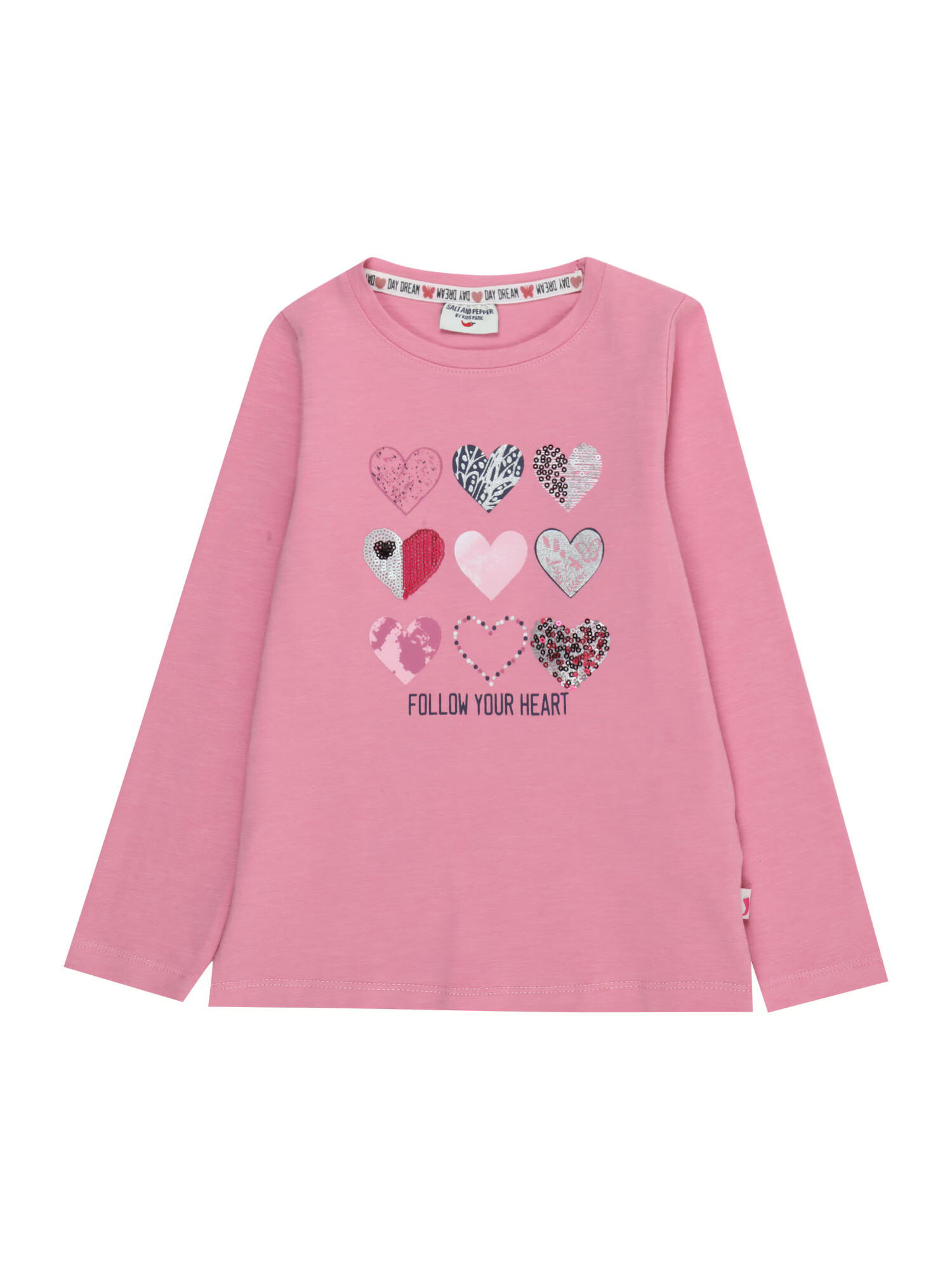 SALT AND PEPPER Tricou 'Hearts' roz pal - Pled.ro