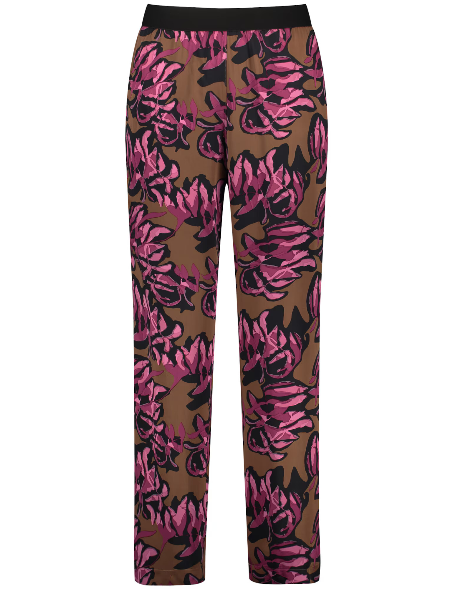 SAMOON Pantaloni 'Carlotta' maro deschis / fucsia / roz deschis / negru - Pled.ro