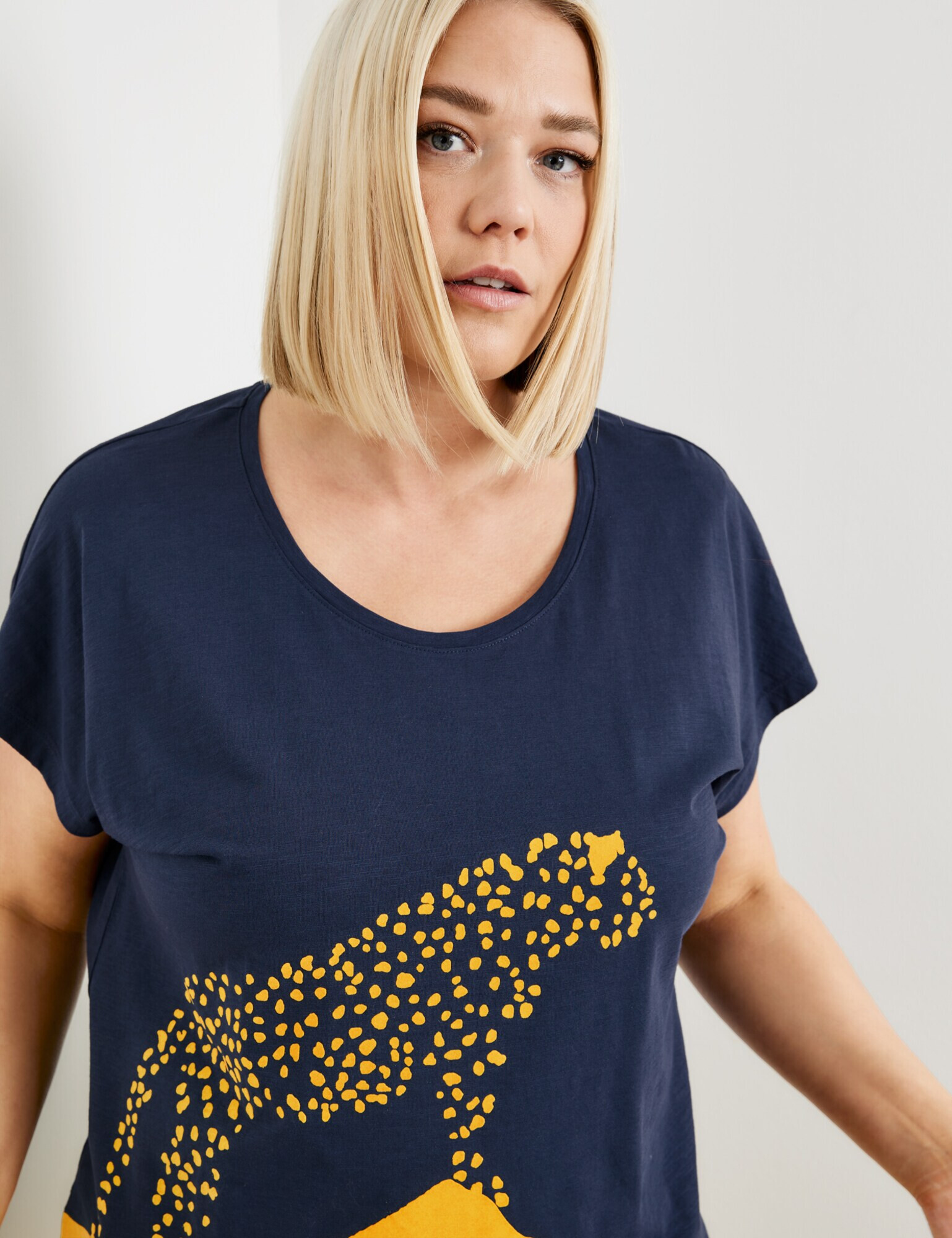 SAMOON Tricou bleumarin / galben - Pled.ro