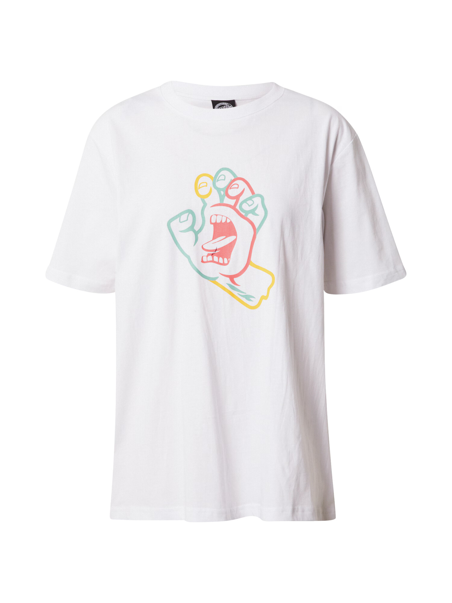 Santa Cruz Tricou 'Hand In Colour' opal / galben / roșu deschis / alb - Pled.ro