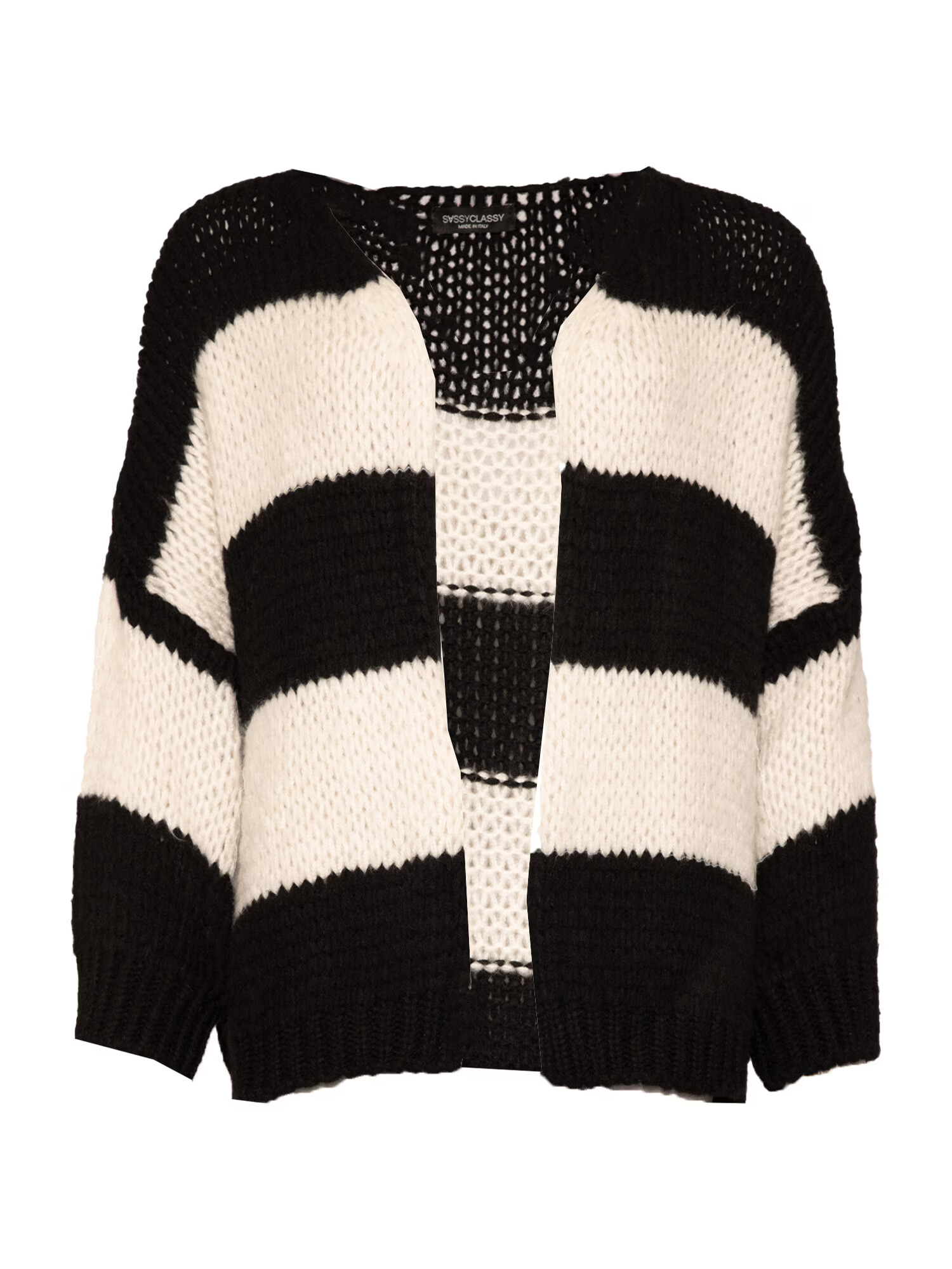 SASSYCLASSY Cardigan dimensiuni mari bej / negru - Pled.ro