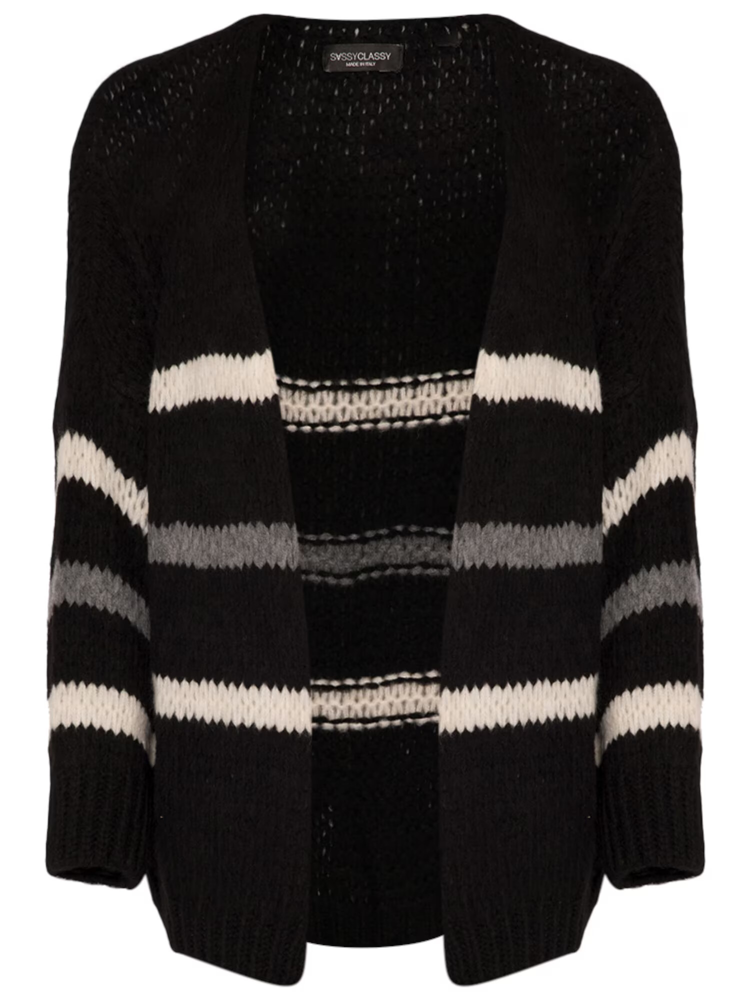 SASSYCLASSY Cardigan dimensiuni mari gri / negru / alb - Pled.ro