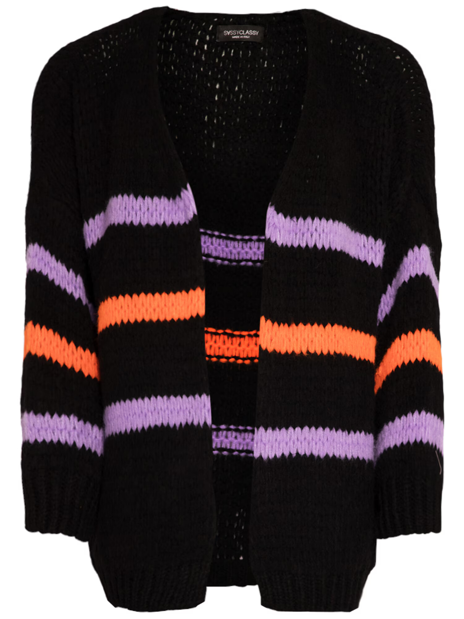 SASSYCLASSY Cardigan dimensiuni mari lila / portocaliu / negru - Pled.ro