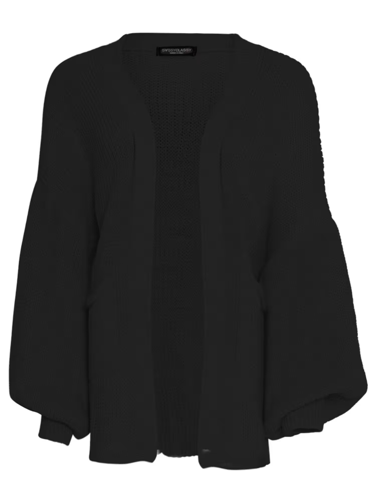 SASSYCLASSY Cardigan dimensiuni mari negru - Pled.ro