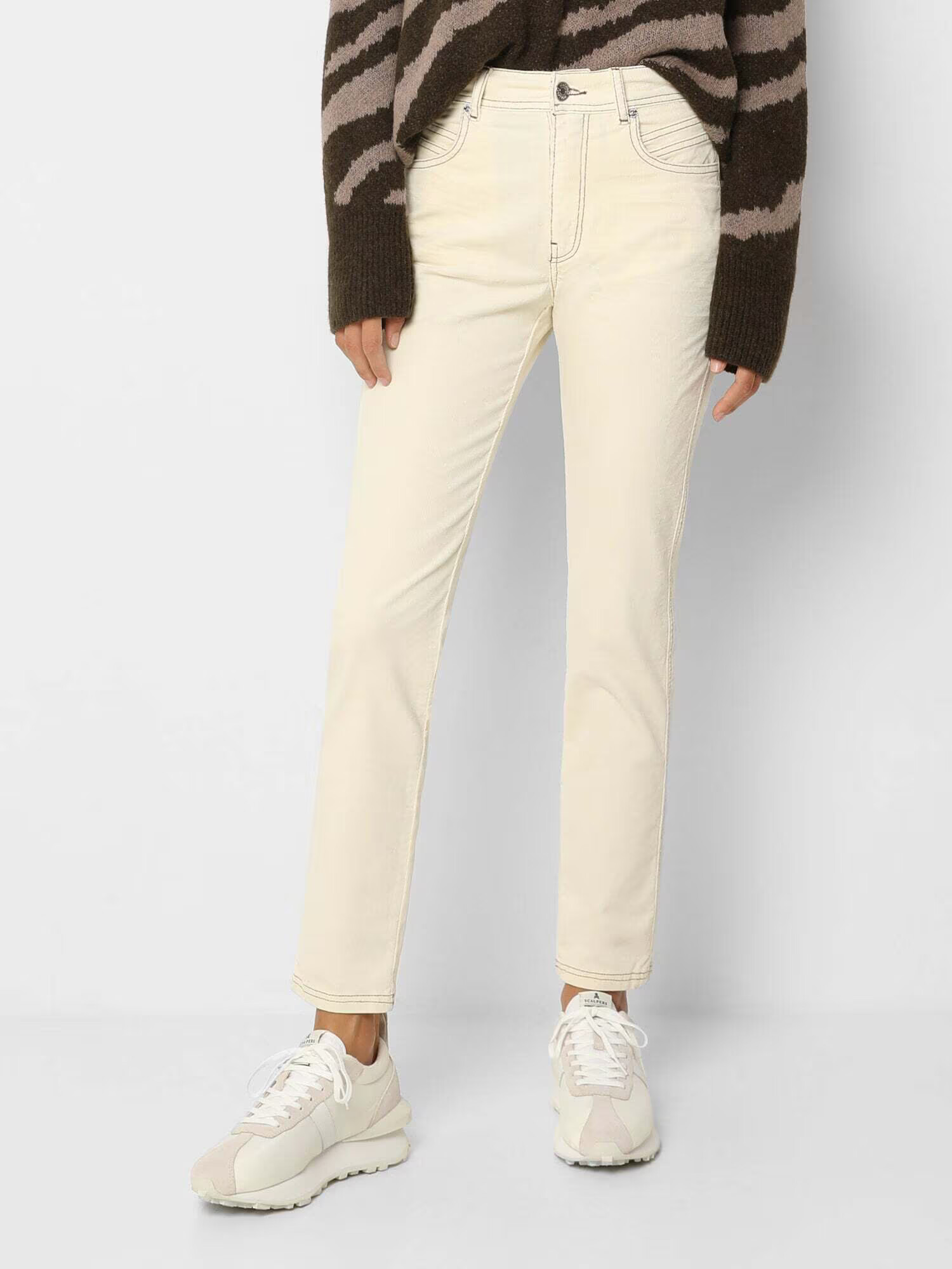 Scalpers Pantaloni 'Corduroy' ecru - Pled.ro