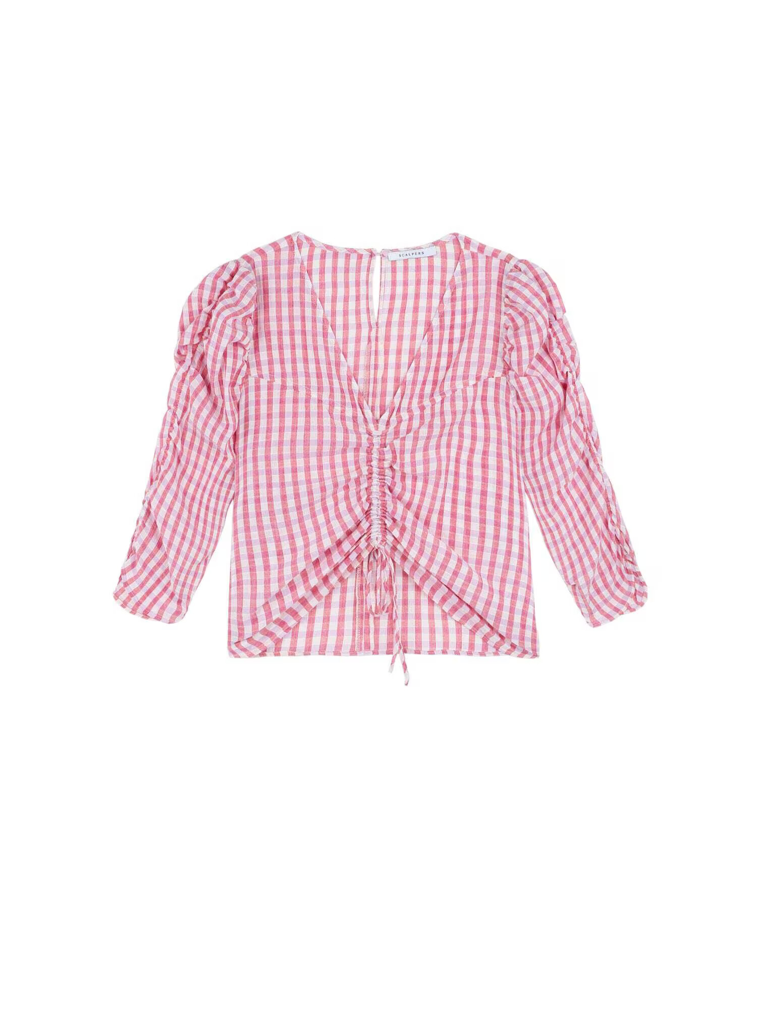 Scalpers Tricou 'Gingham' mauve / roz / alb - Pled.ro