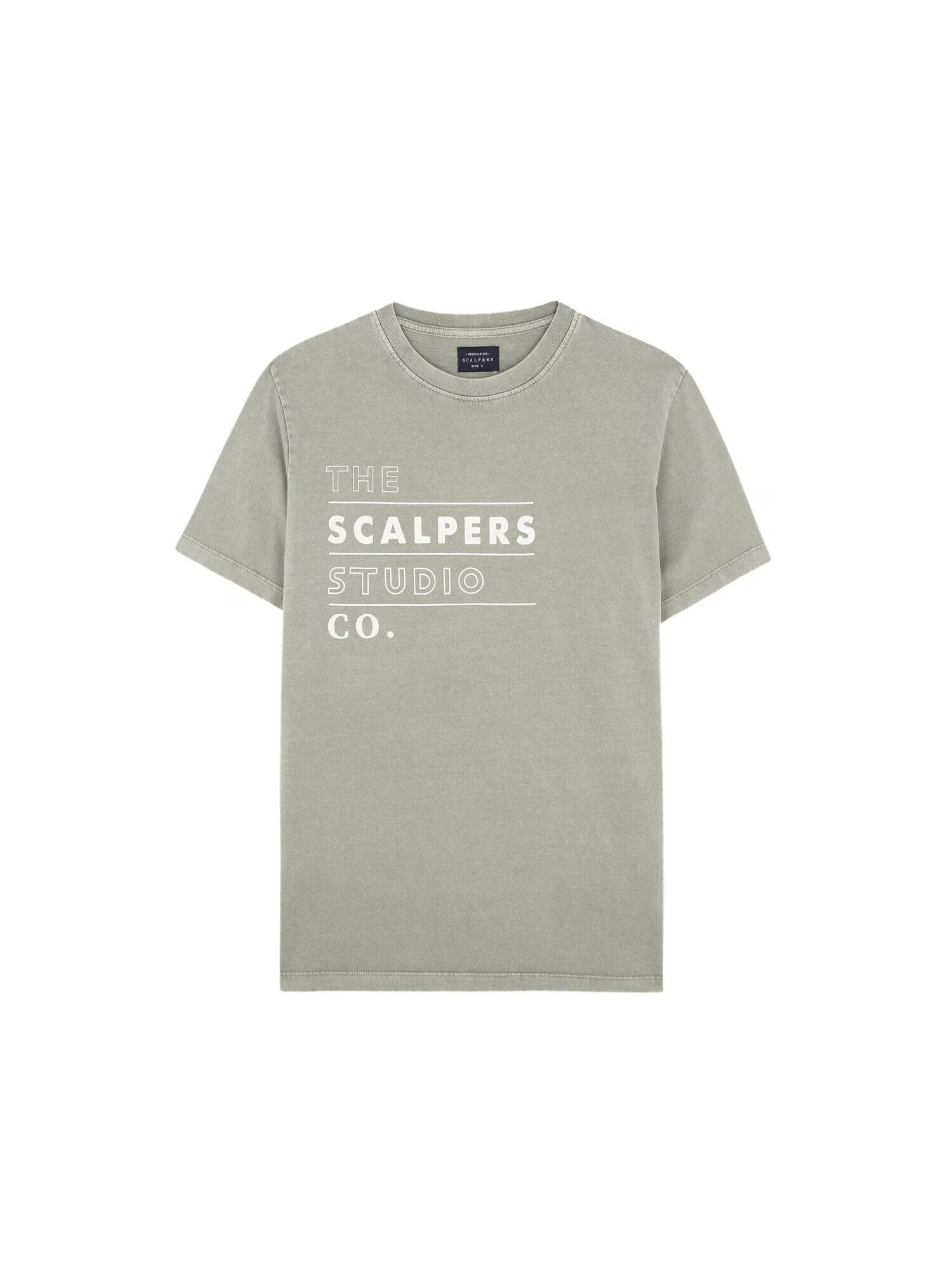 Scalpers Tricou kaki / alb - Pled.ro