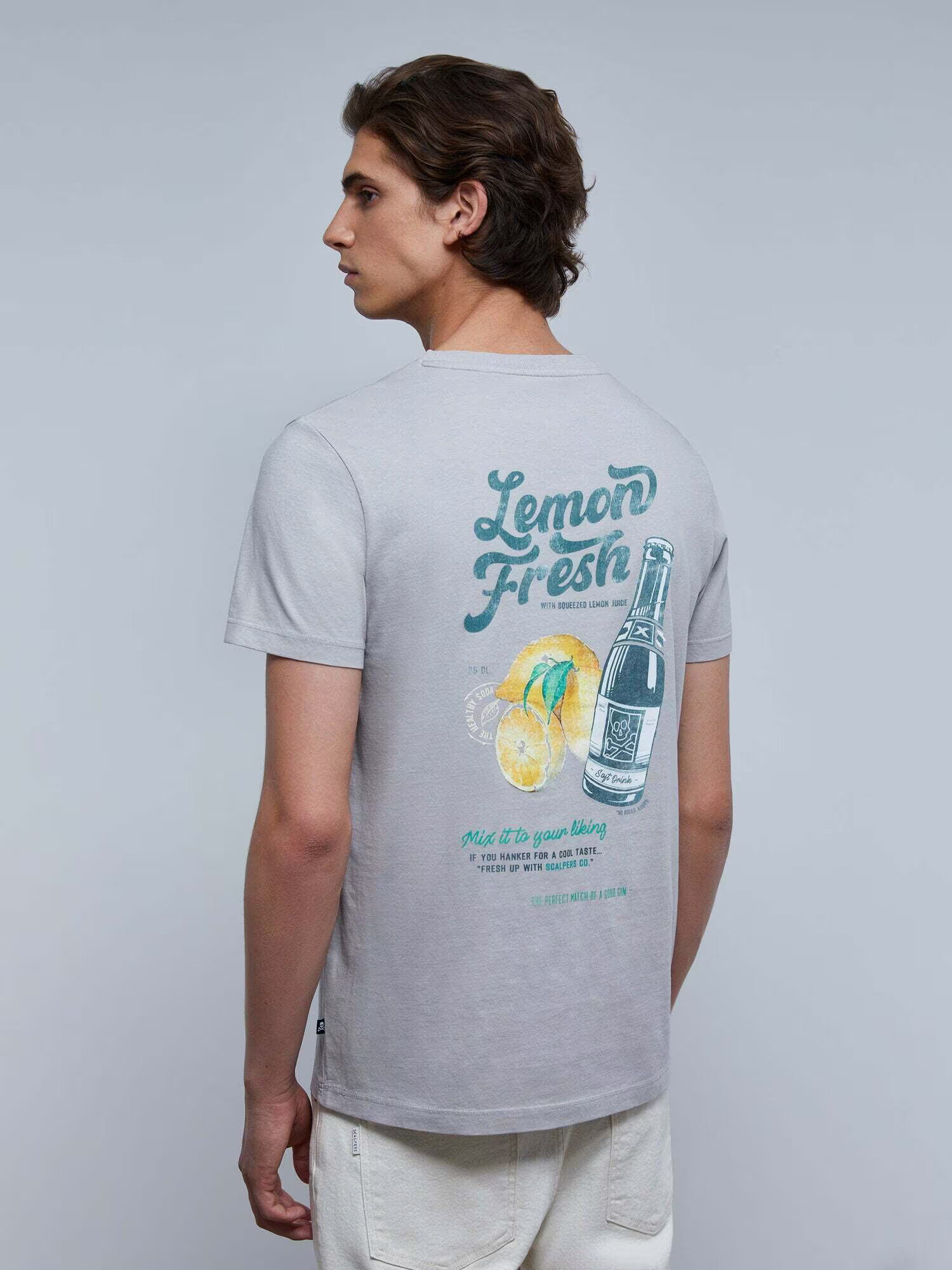 Scalpers Tricou 'Lemon Tee' albastru / gri - Pled.ro