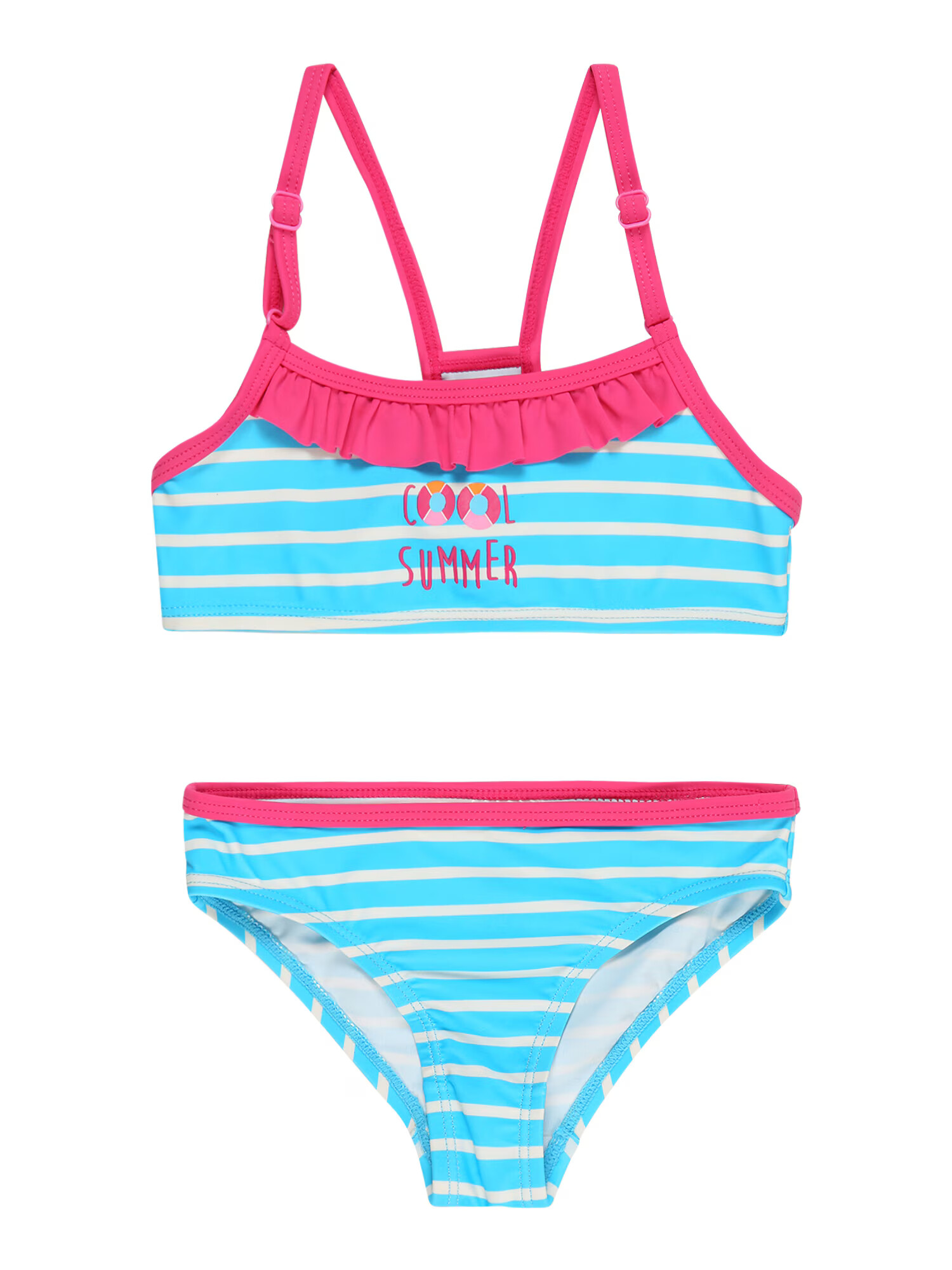 SCHIESSER Costum de baie două piese albastru aqua / portocaliu deschis / roz neon / roz deschis / alb - Pled.ro