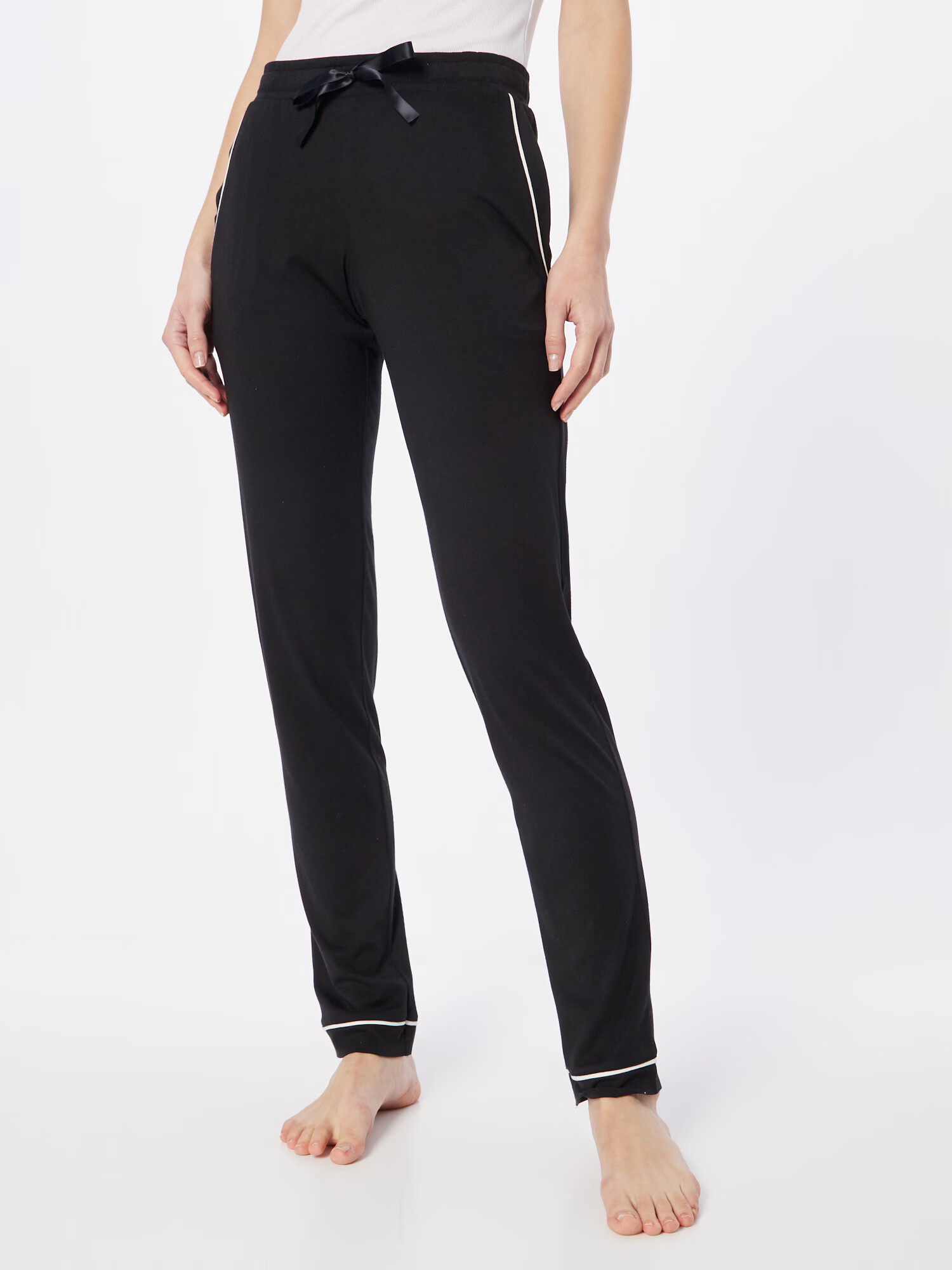 SCHIESSER Pantaloni de pijama 'Mix & Relax' negru / alb - Pled.ro