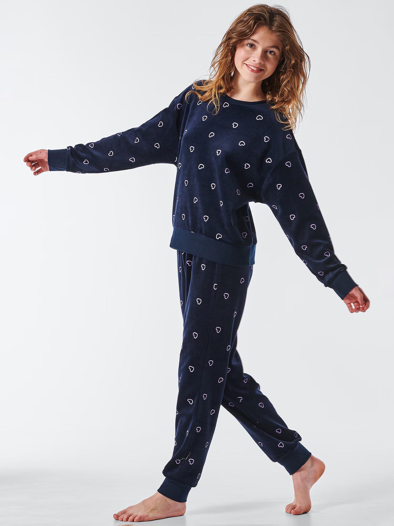 SCHIESSER Pijamale indigo / alb - Pled.ro