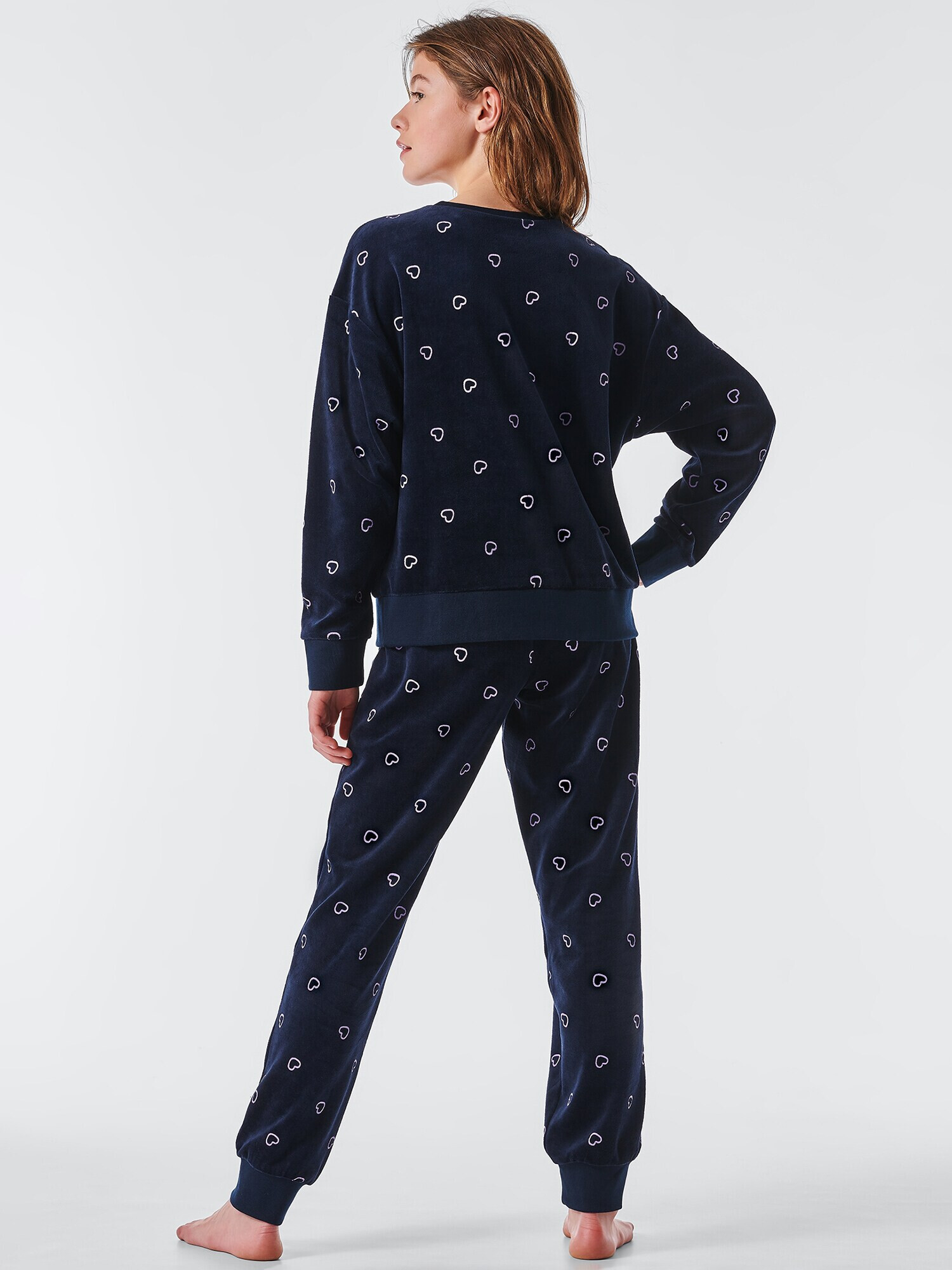 SCHIESSER Pijamale indigo / alb - Pled.ro