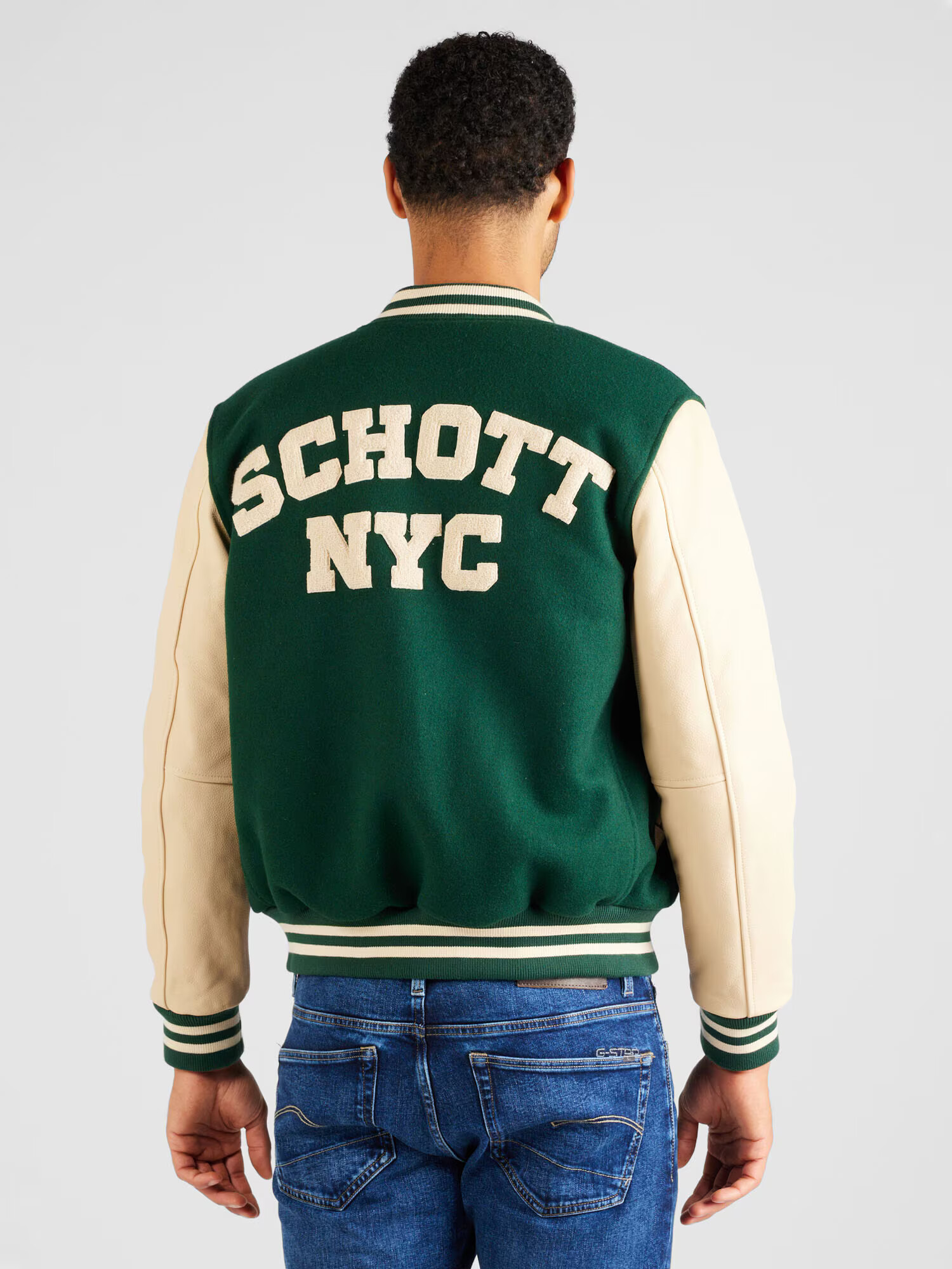 Schott NYC Geacă de primăvară-toamnă 'LC8705' bej / verde - Pled.ro