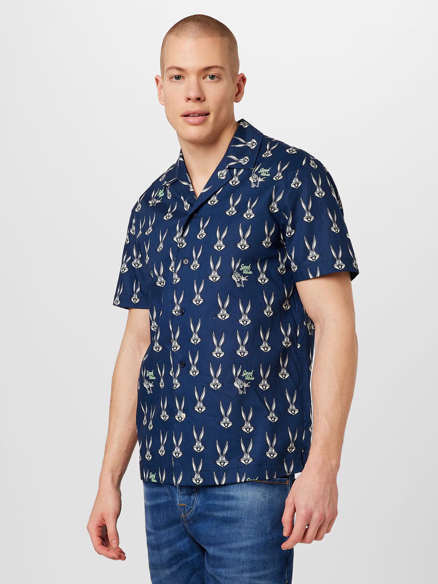 SCOTCH & SODA Cămașă 'Bugs Bunny' albastru închis / gri / verde limetă / alb - Pled.ro