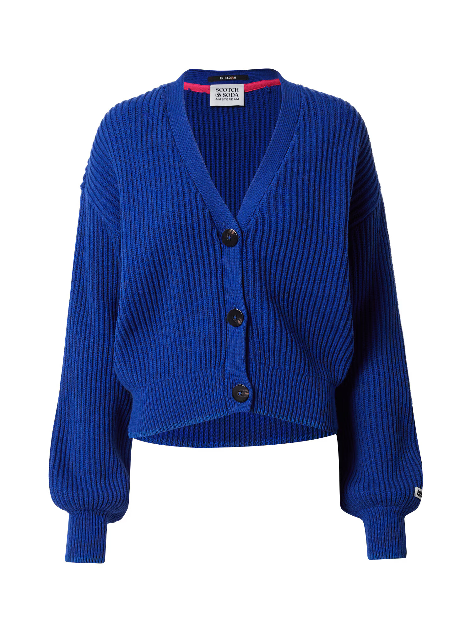 SCOTCH & SODA Geacă tricotată albastru cobalt / alb - Pled.ro