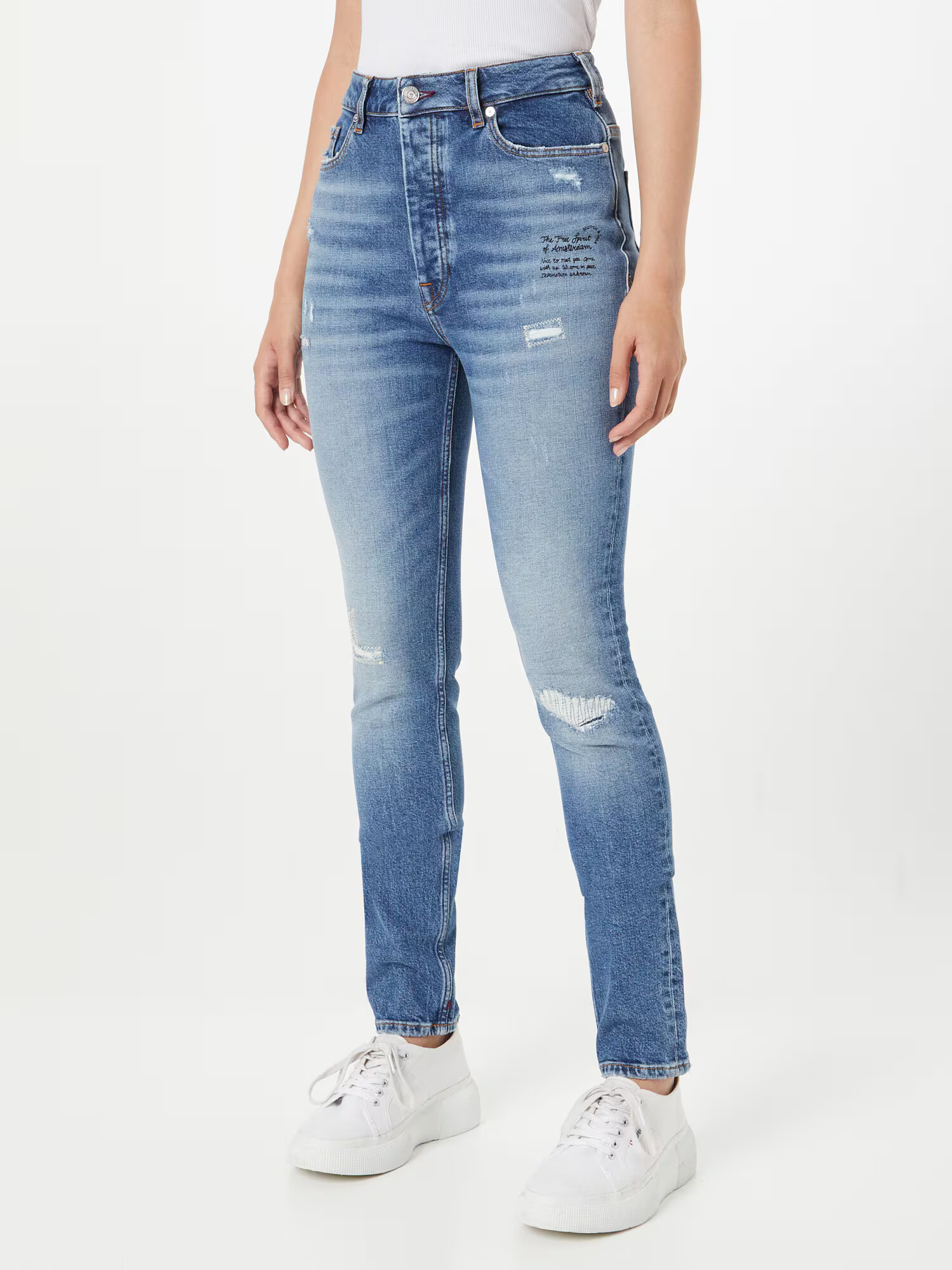 SCOTCH & SODA Jeans 'The Line high rise skinny in organic cot' albastru denim - Pled.ro