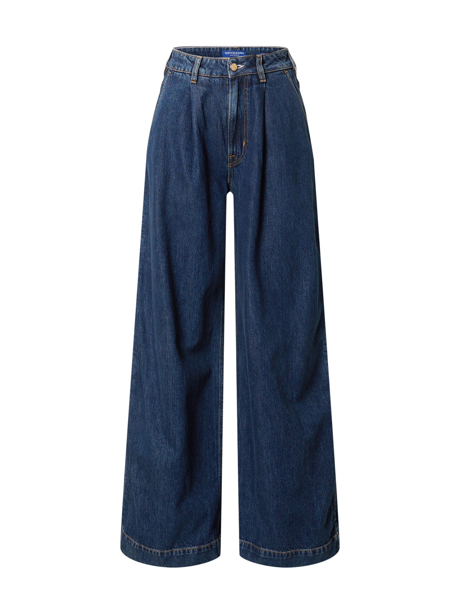 SCOTCH & SODA Pantaloni cu cute 'The Shore pleated denim chino —Washed in' albastru denim - Pled.ro