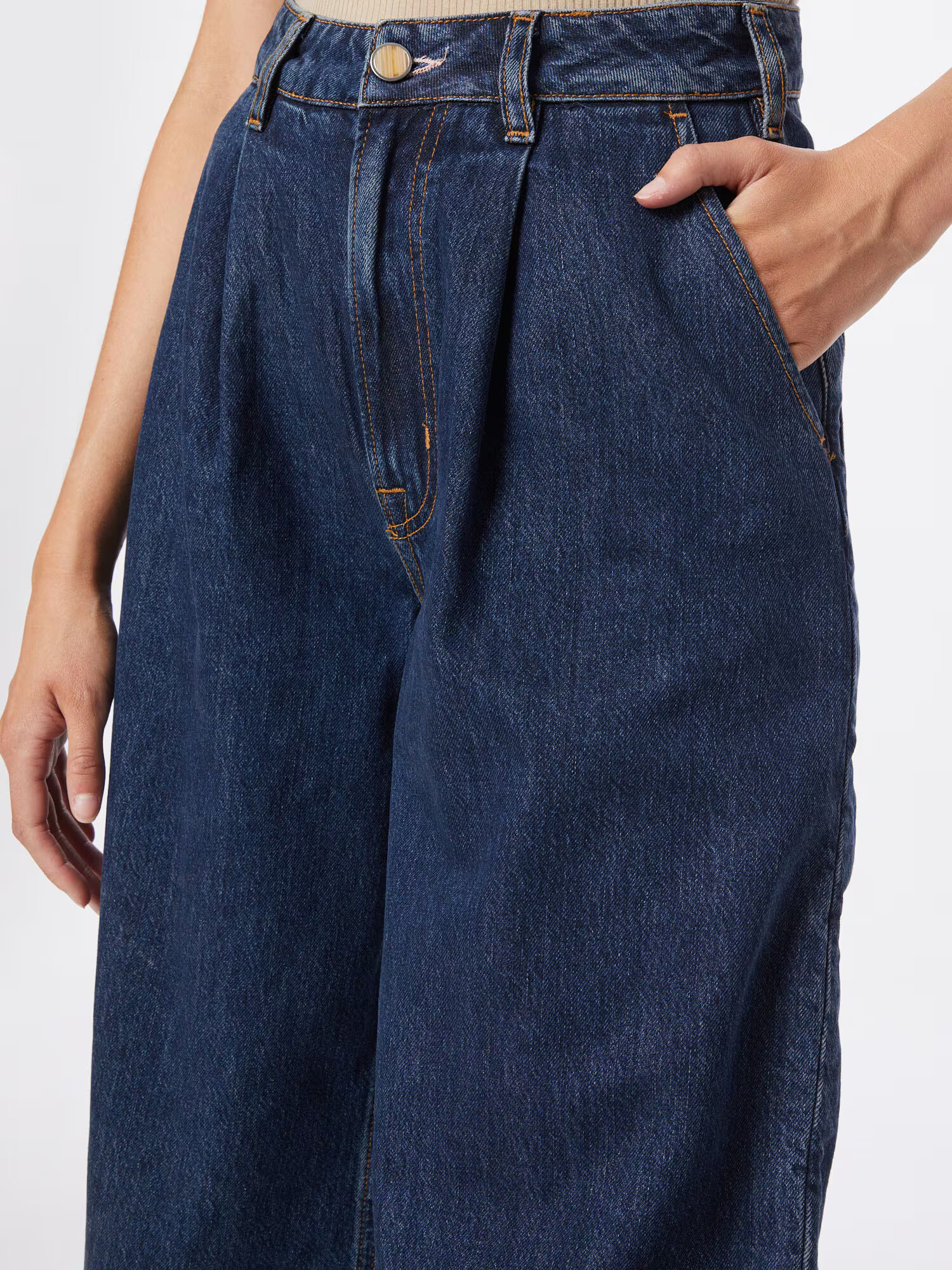 SCOTCH & SODA Pantaloni cu cute 'The Shore pleated denim chino —Washed in' albastru denim - Pled.ro