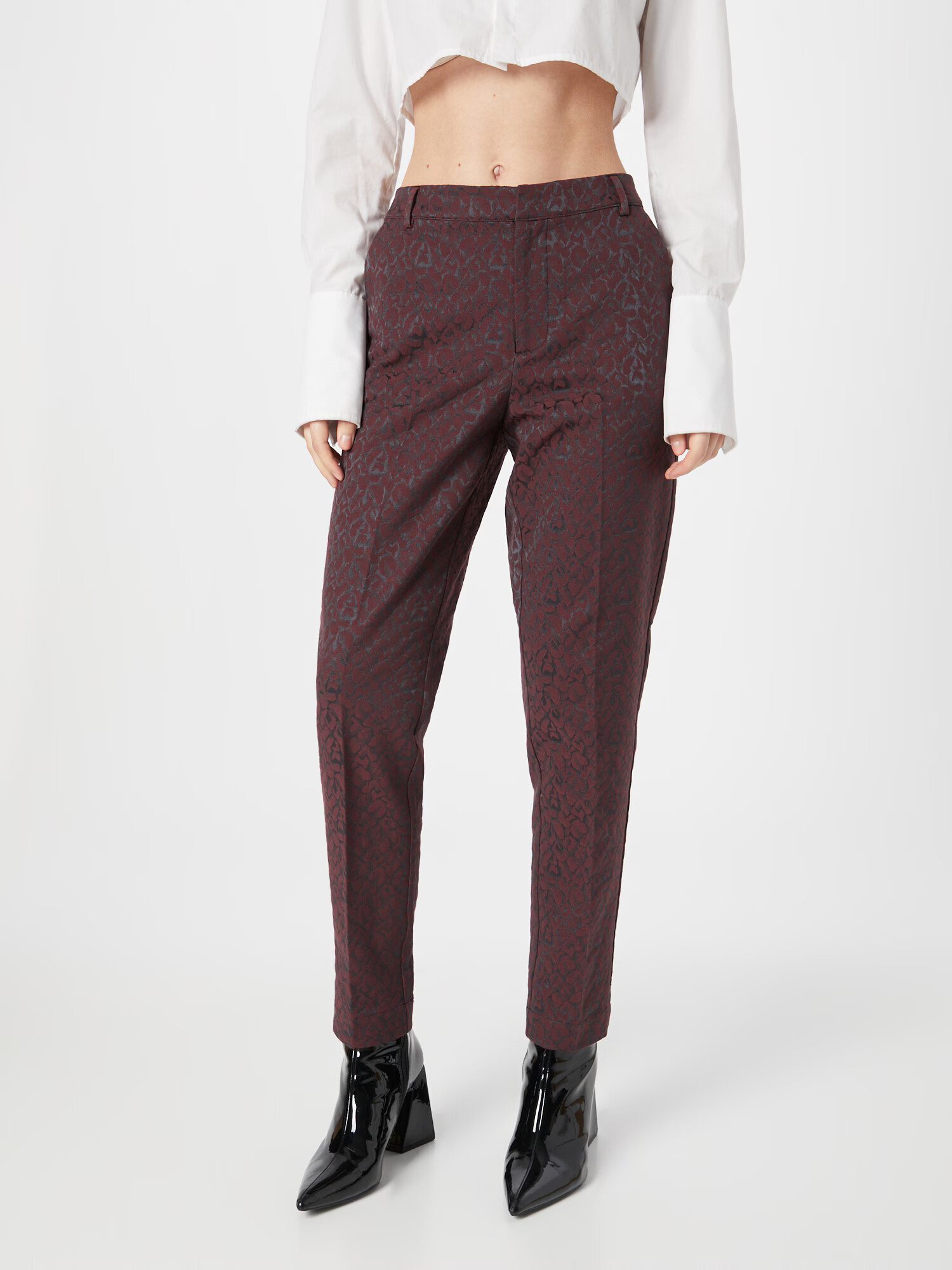 SCOTCH & SODA Pantaloni cu dungă 'Lowry' gri închis / roșu bordeaux - Pled.ro