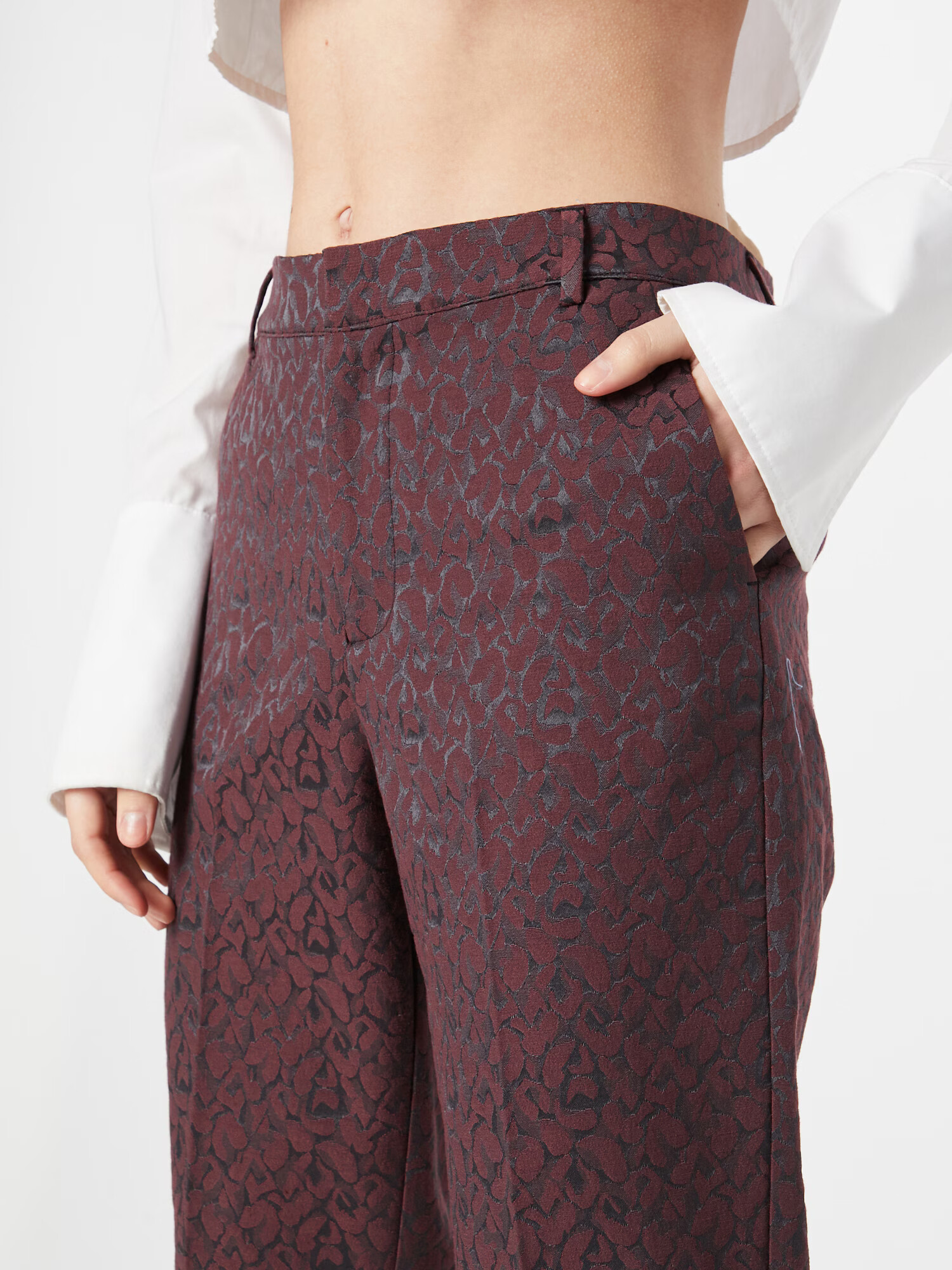 SCOTCH & SODA Pantaloni cu dungă 'Lowry' gri închis / roșu bordeaux - Pled.ro