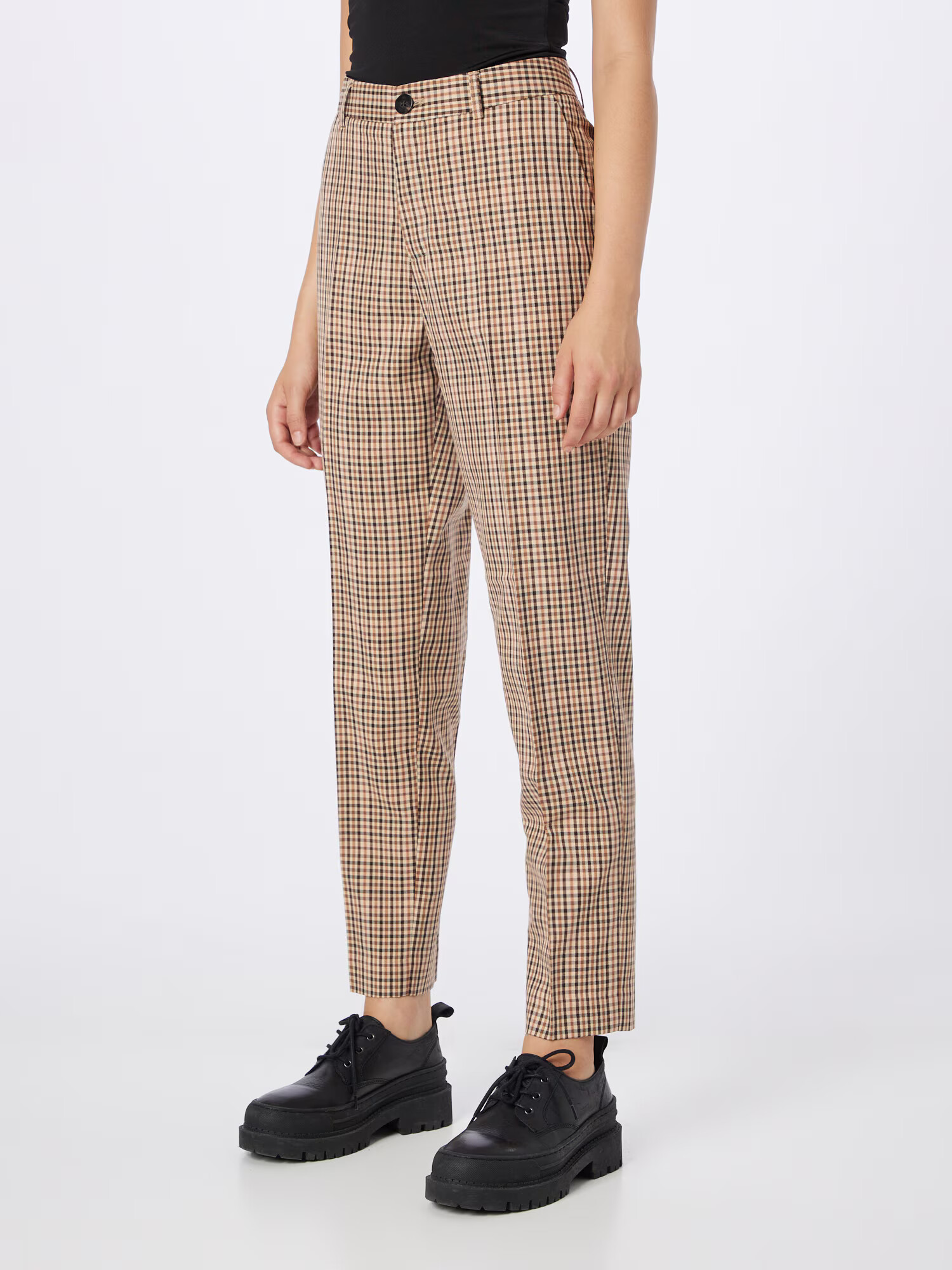 SCOTCH & SODA Pantaloni cu dungă 'Lowry' maro caramel / negru / alb - Pled.ro