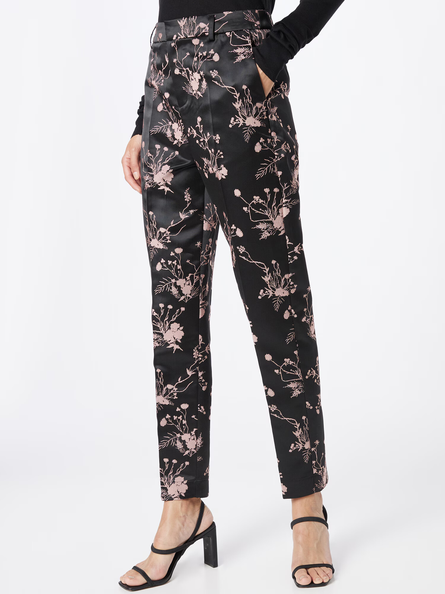 SCOTCH & SODA Pantaloni cu dungă roz / negru - Pled.ro